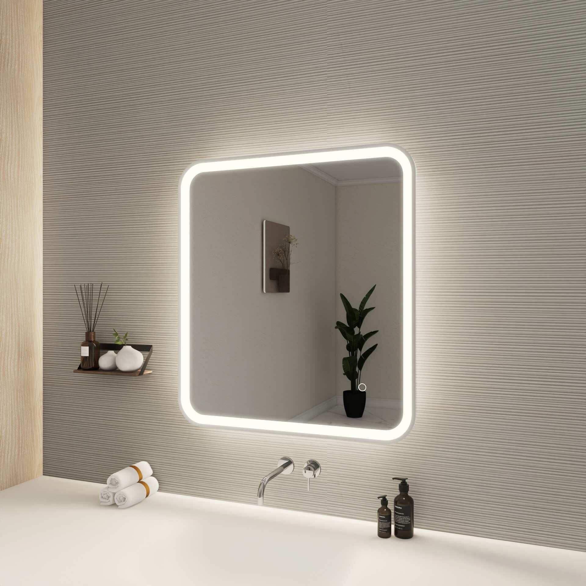 Harmoni 30 Inch Rectangular LED Lighted Mirror by Elegant Decor