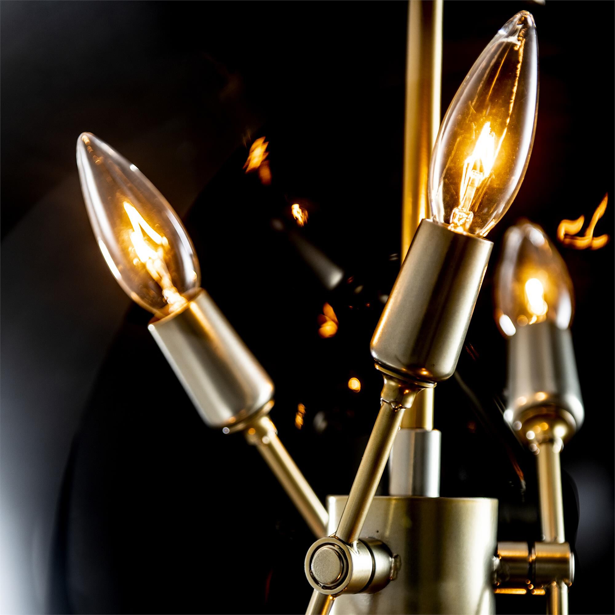 Shown in Modern Brass finish and Clear glass