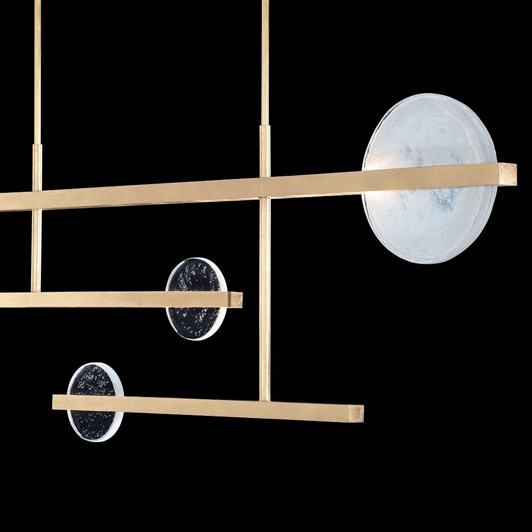 Shown in Soft Gold finish and Clear and White glass