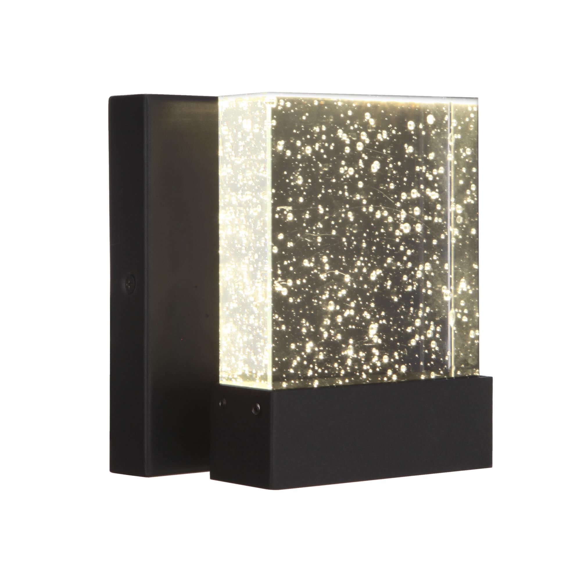 Shown in Textured Matte Black finish and Clear Seeded glass