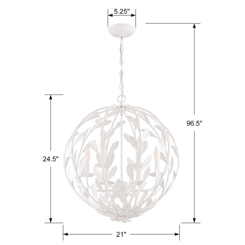 Broche 21 Inch 6 Light Mini Chandelier by Crystorama
