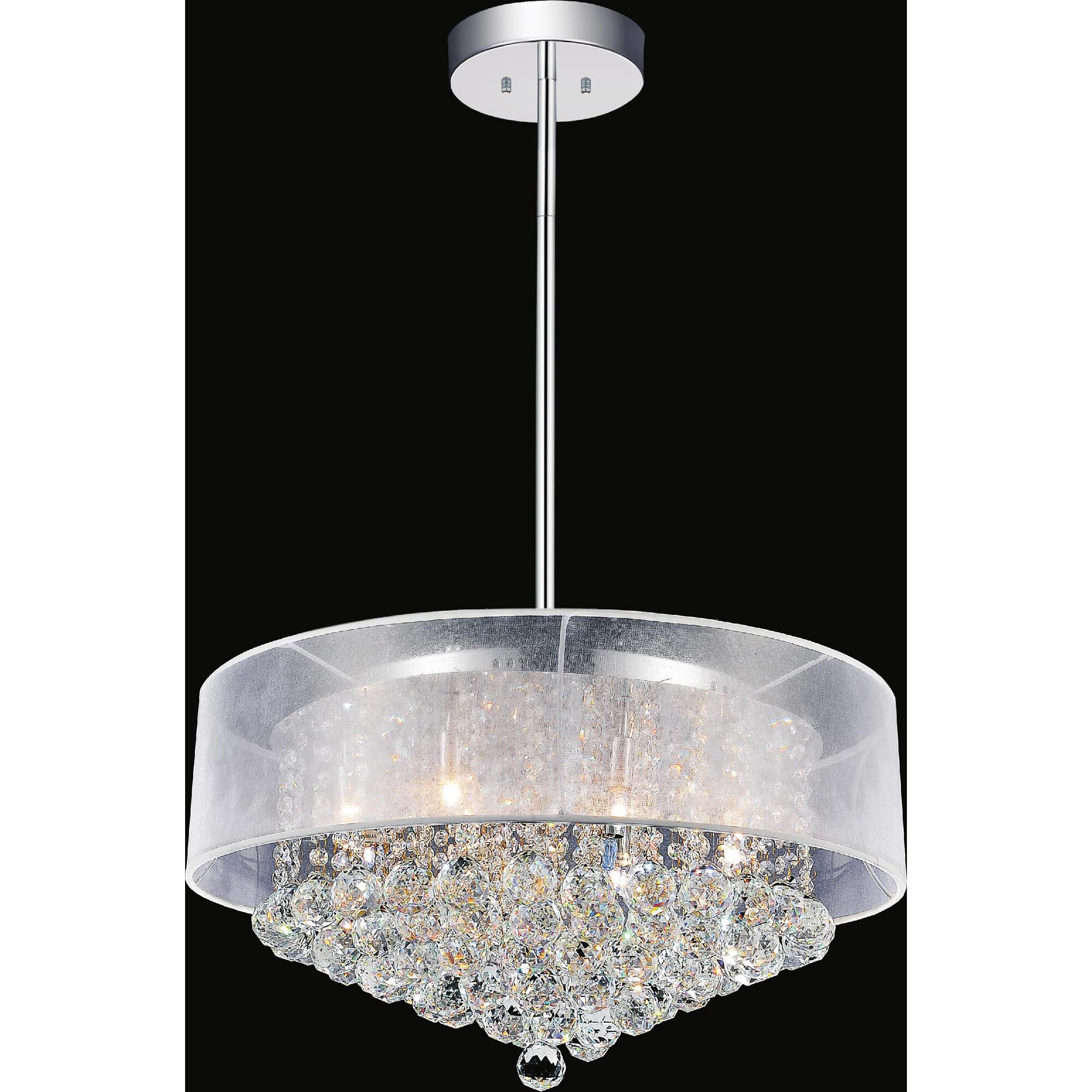 Shown in Chrome finish and K9 Clear crystal and White shade