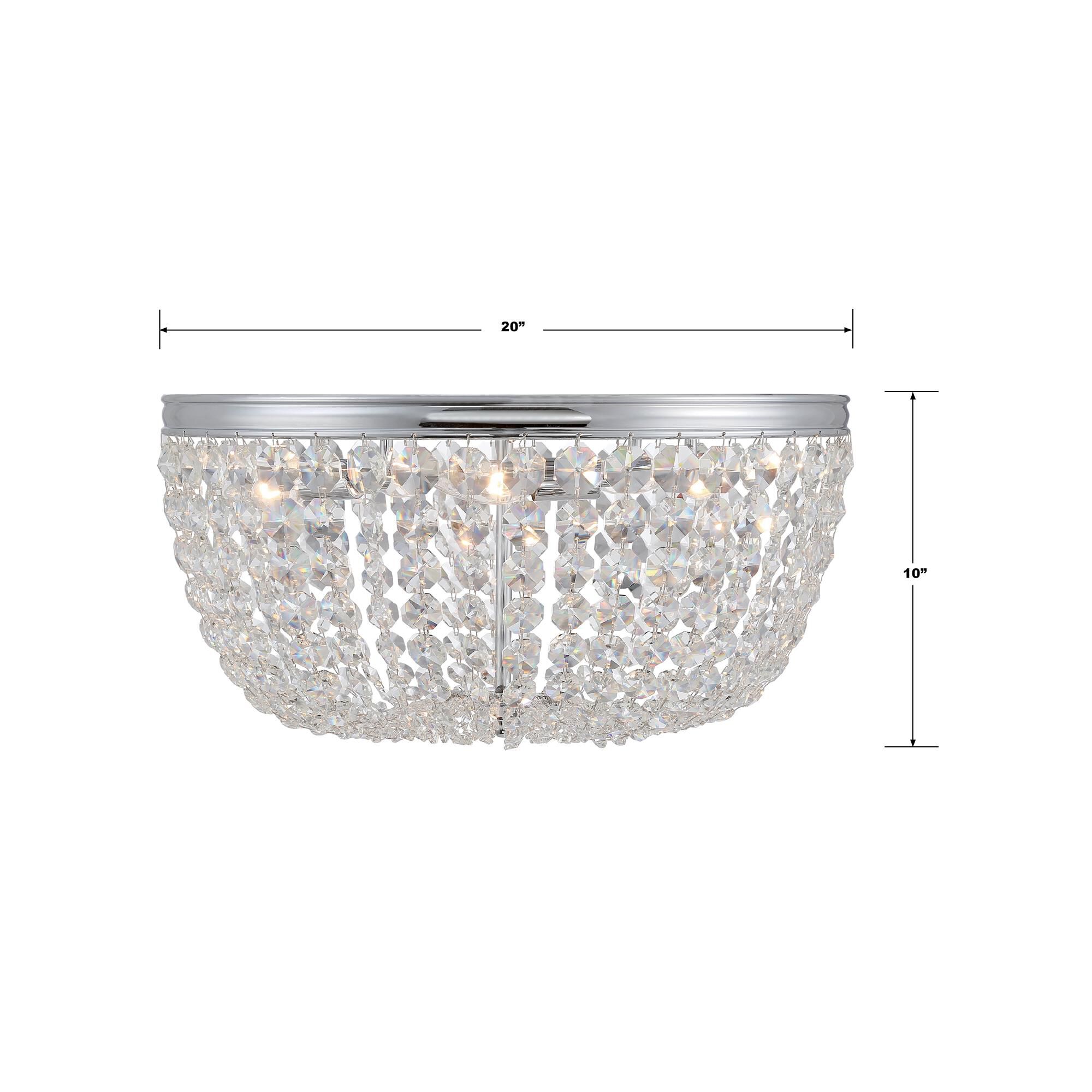 Shown in Polished Chrome finish and Hand Cut crystal