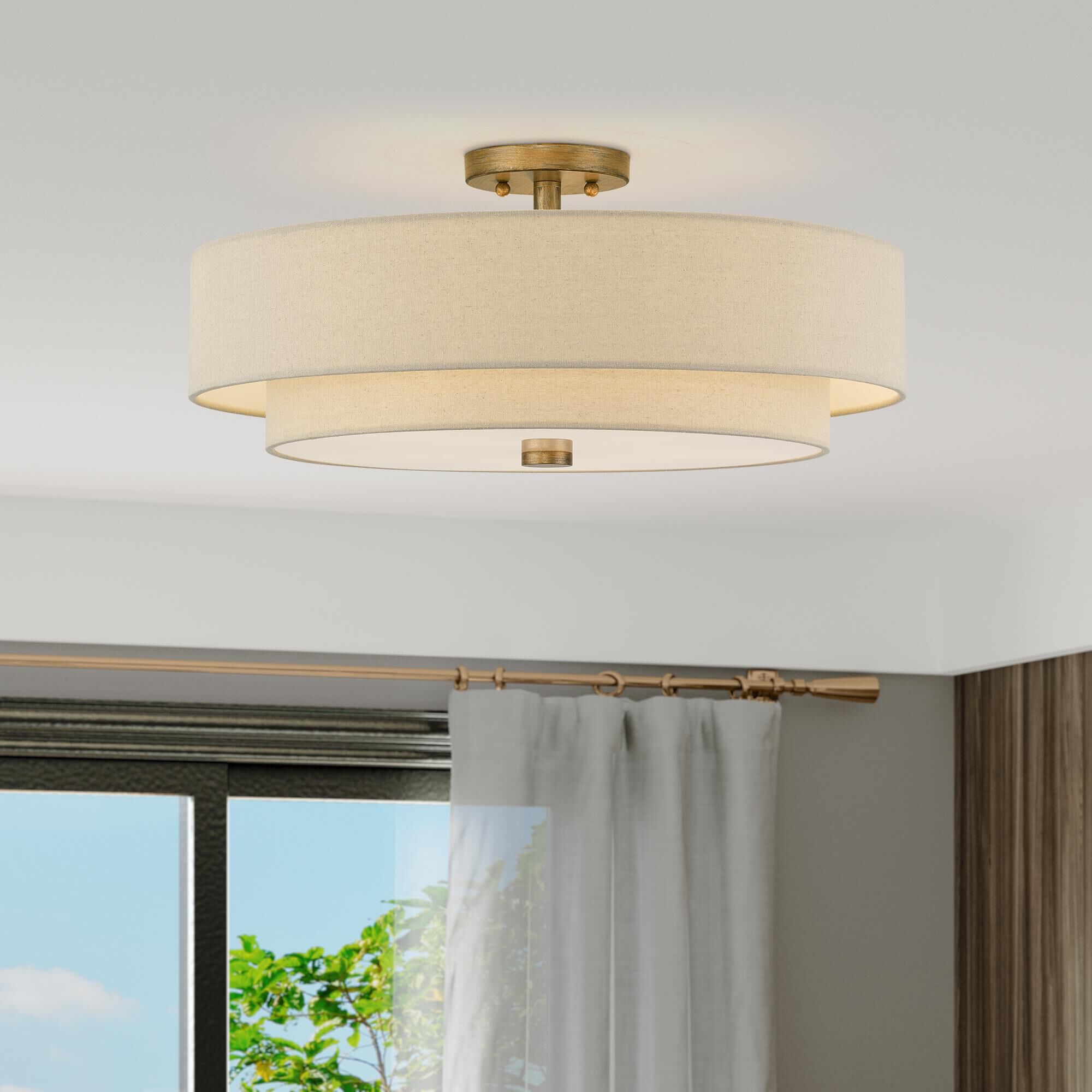 Bellingham 22 Inch Semi Flush Mount by Livex Lighting