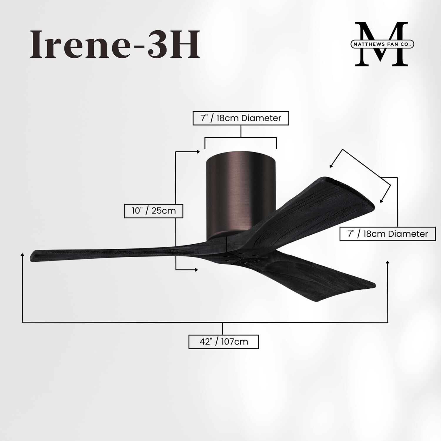 Irene 42 Inch Flush Mount Fan by Matthews Fan Company