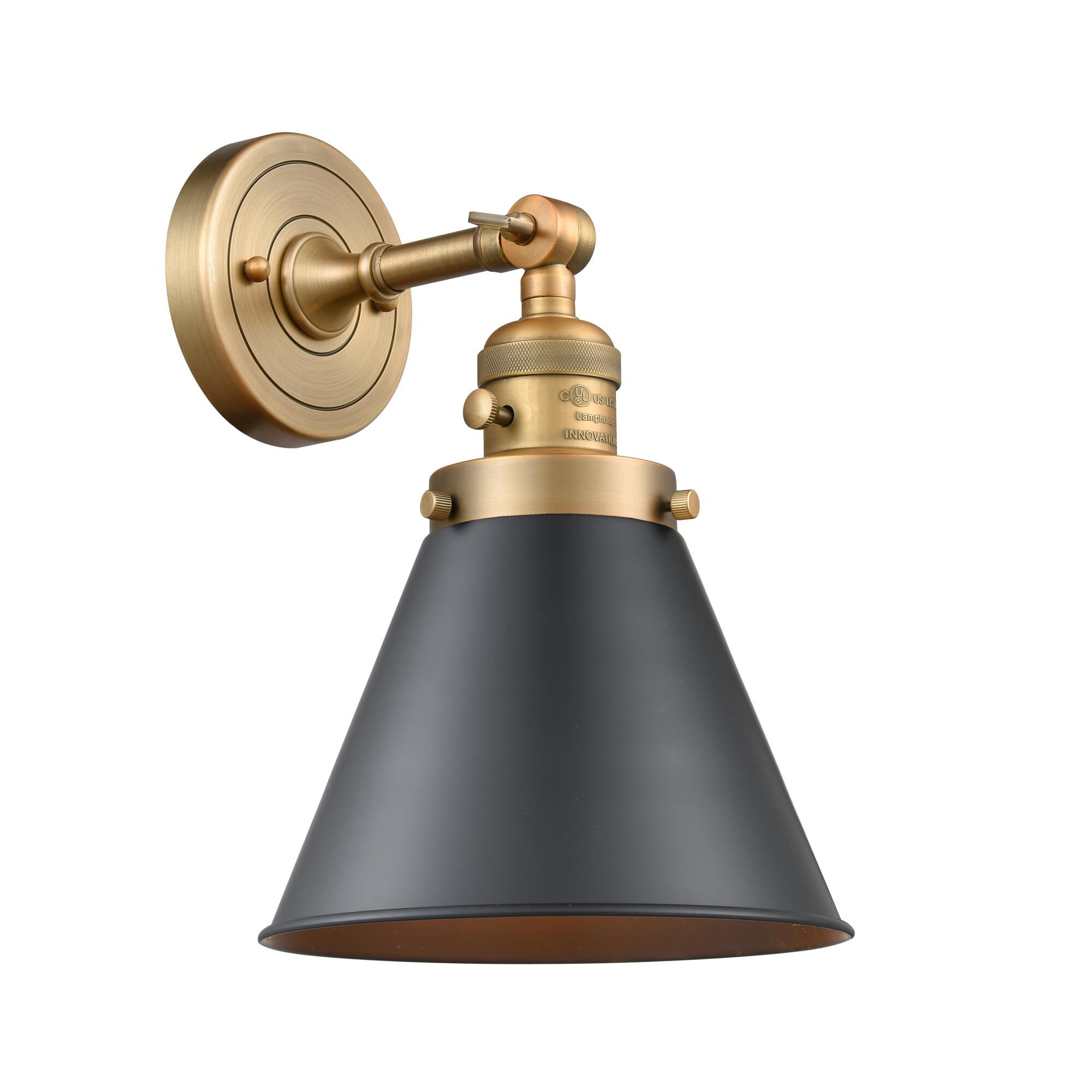 Shown in Brushed Brass finish and Brushed Brass Appalachian shade