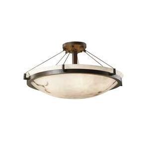 Shown in Dark Bronze finish and Faux Alabaster Resin glass and Round Bowl accent