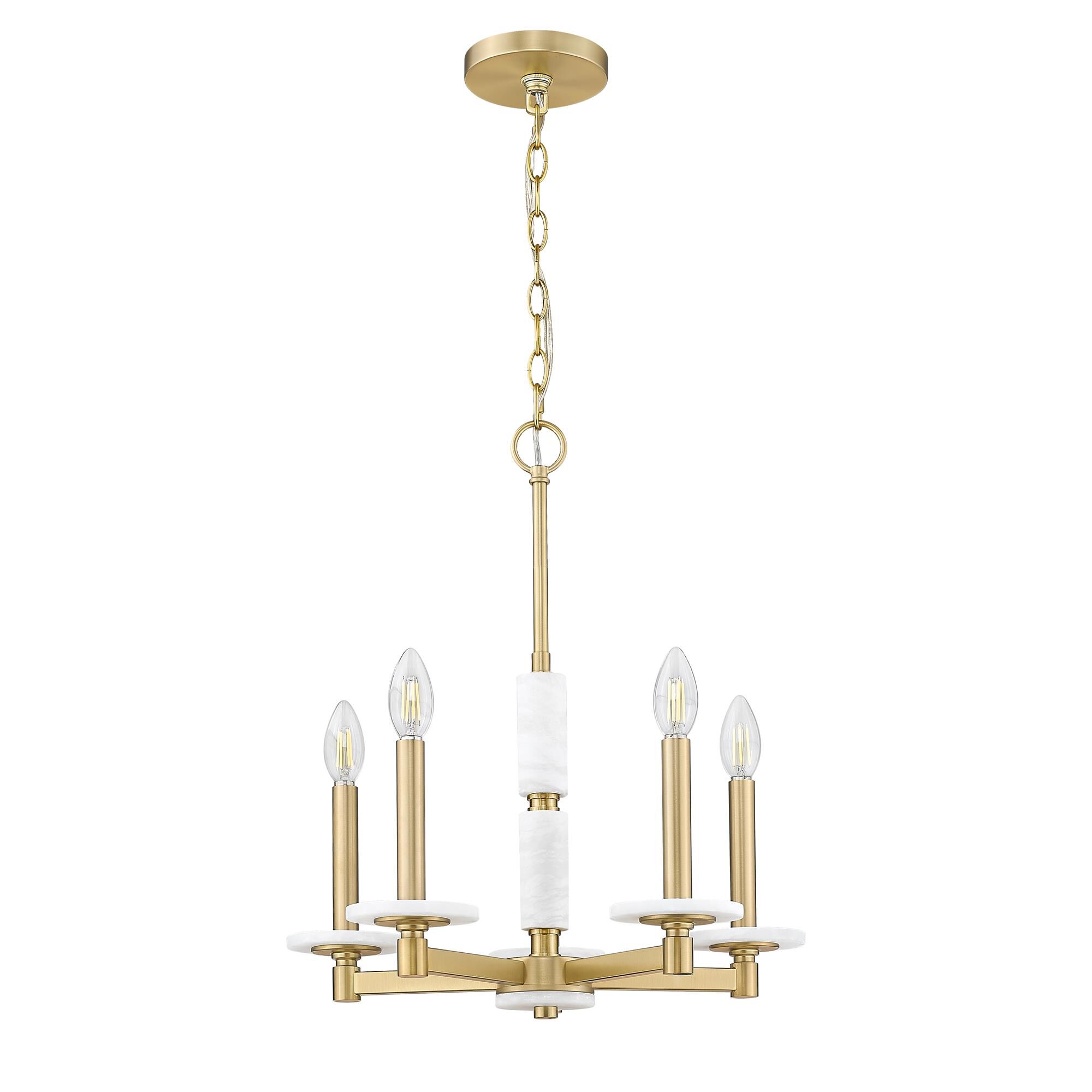 Shown in Modern Gold finish and Alabaster glass and Alabaster shade