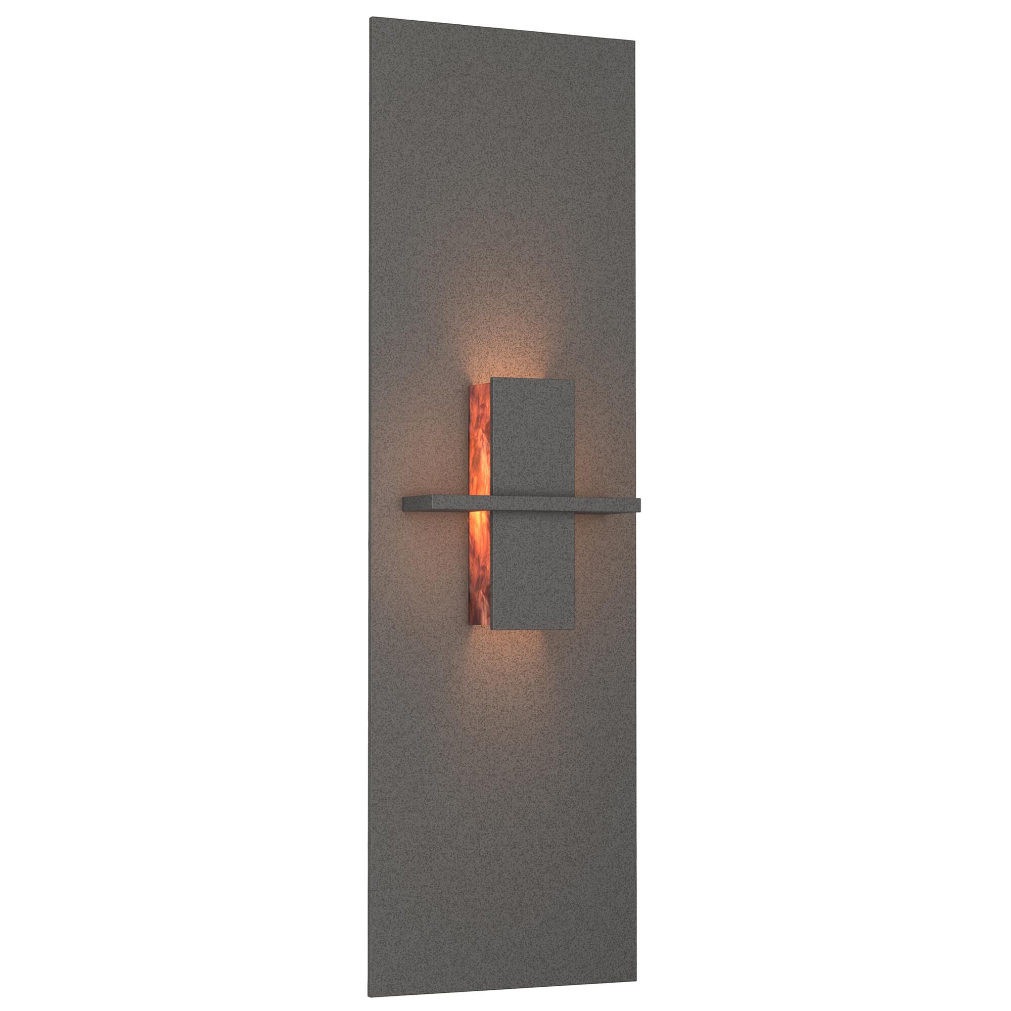 Shown in Natural Iron finish and Topaz  glass