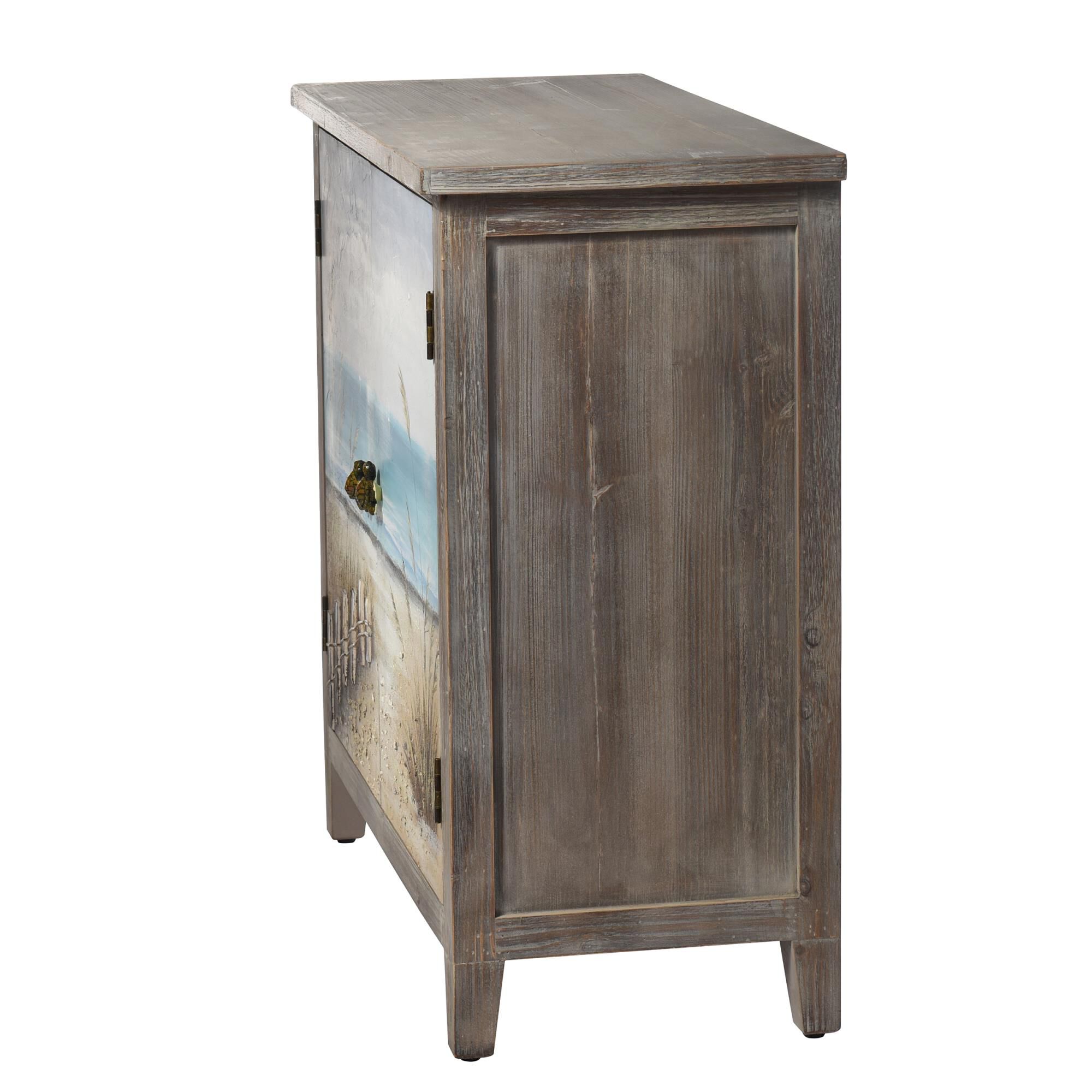 Shown in Painted Coastal Print, Gray Driftwood Stained Wood finish
