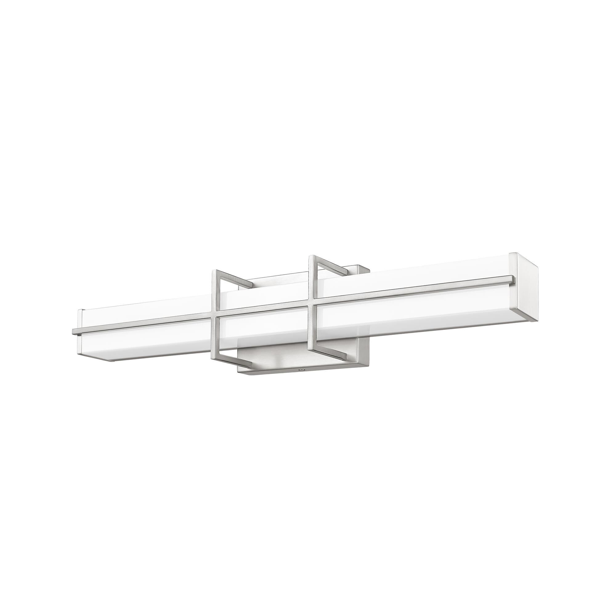 Shown in Brushed Nickel finish and Frosted glass