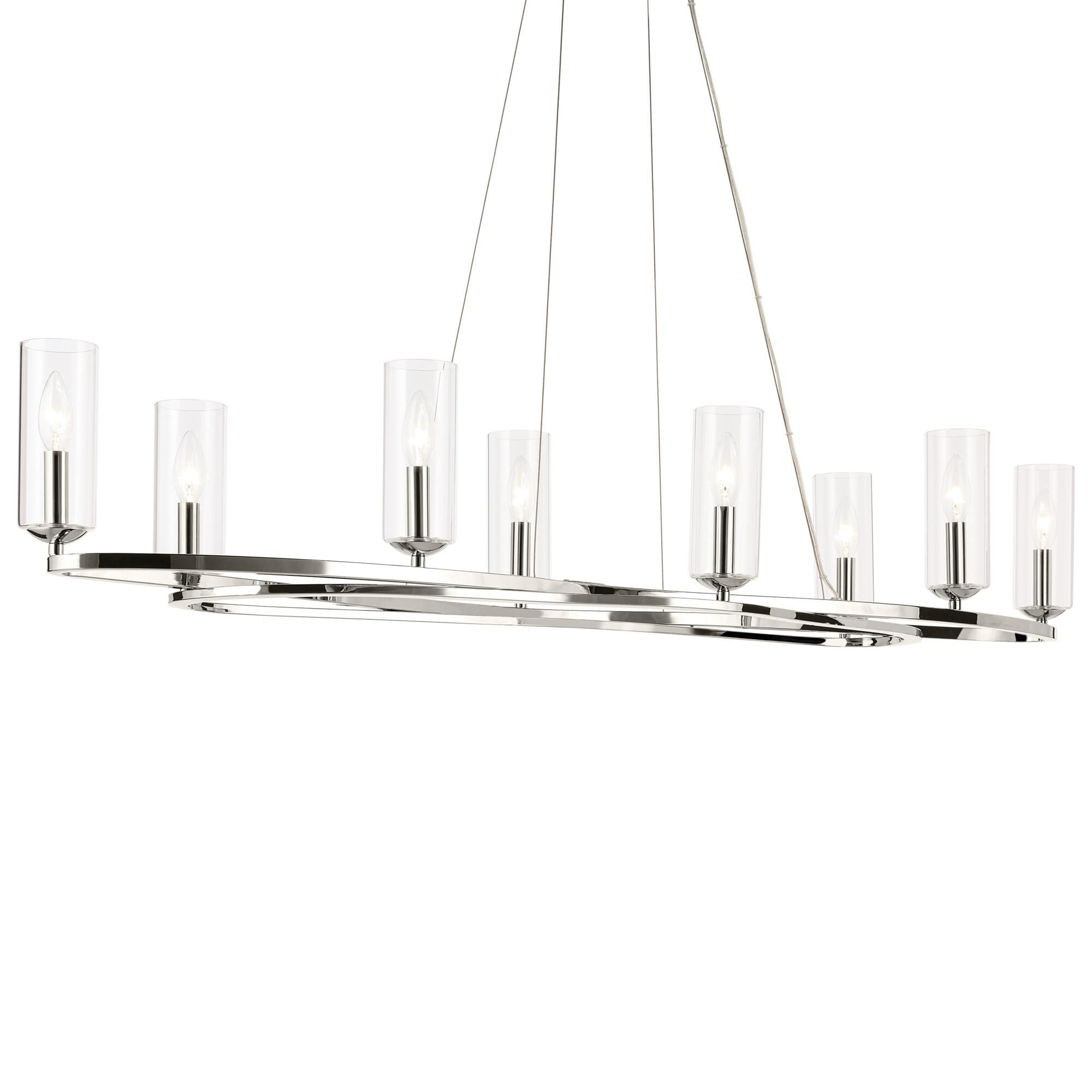 Shown in Polished Nickel finish and Clear glass