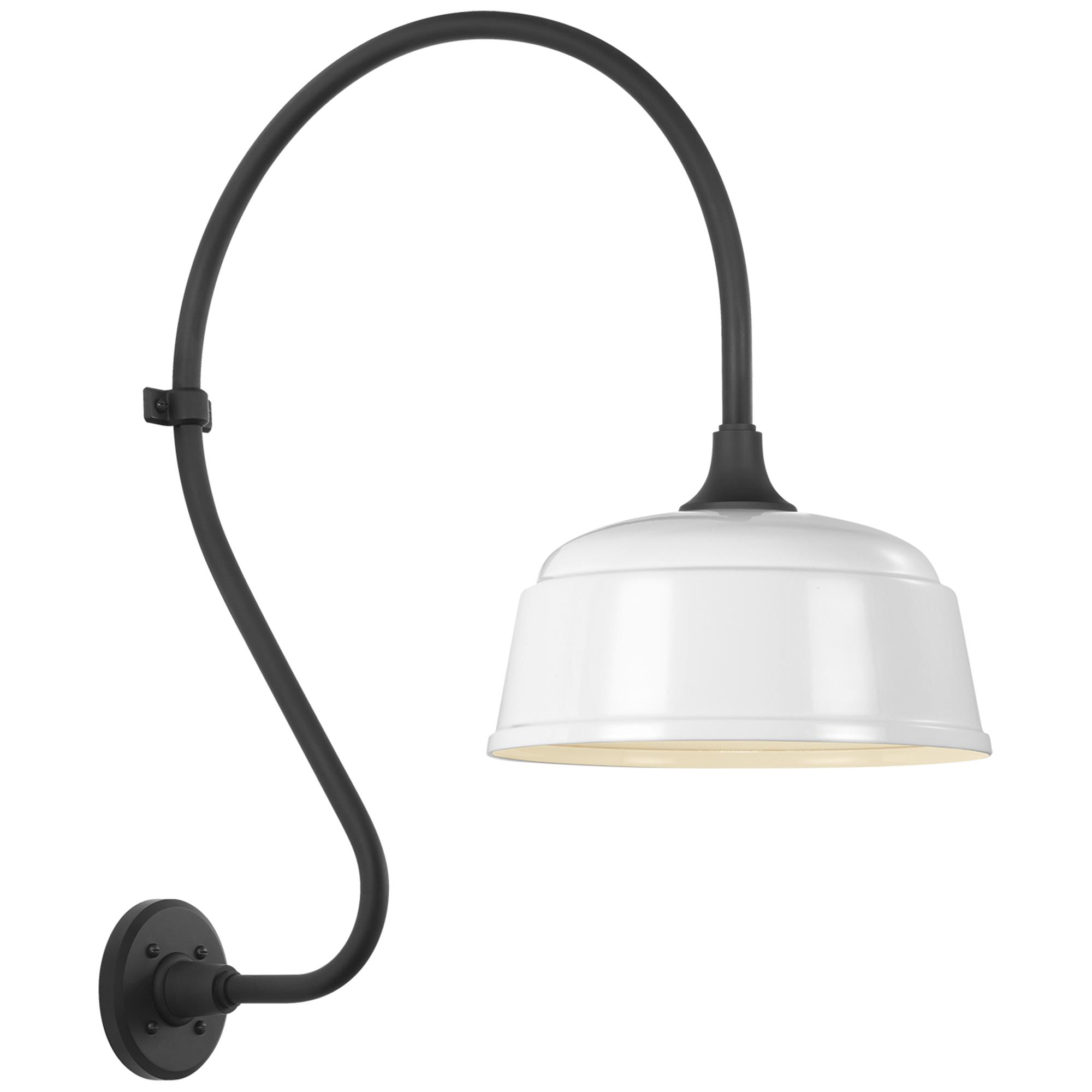 Shown in Matte Black finish and White shade