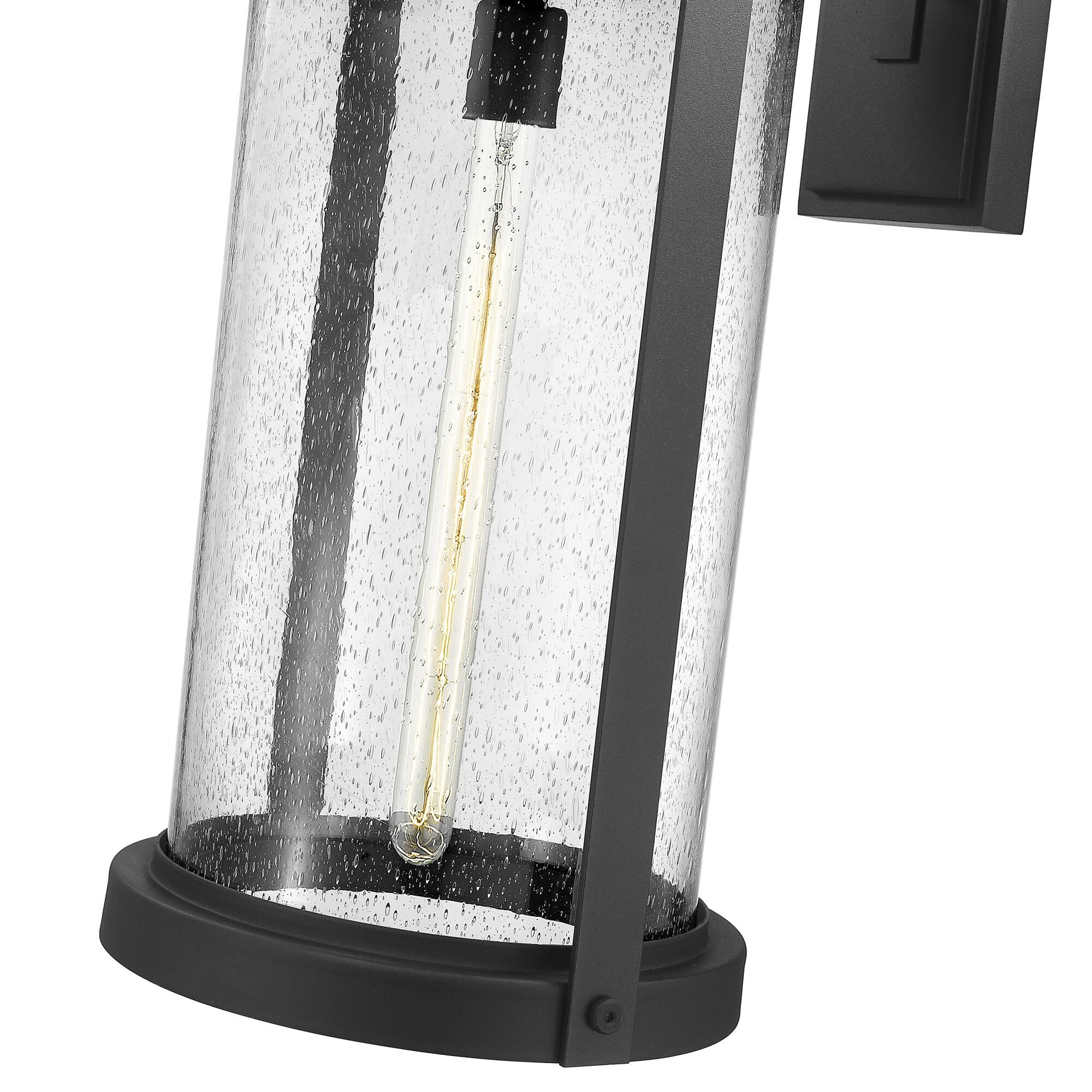 Shown in Black finish and Glass shade