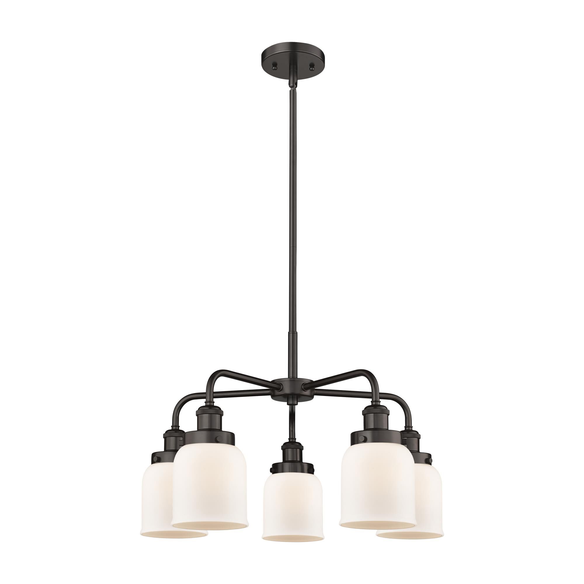 Shown in Oil Rubbed Bronze finish and Matte White glass