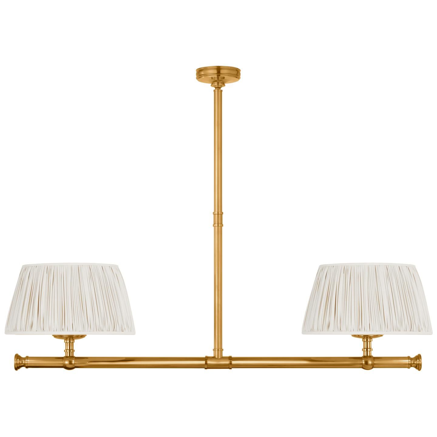 Shown in Antique-Burnished Brass finish and Champagne Silk shade