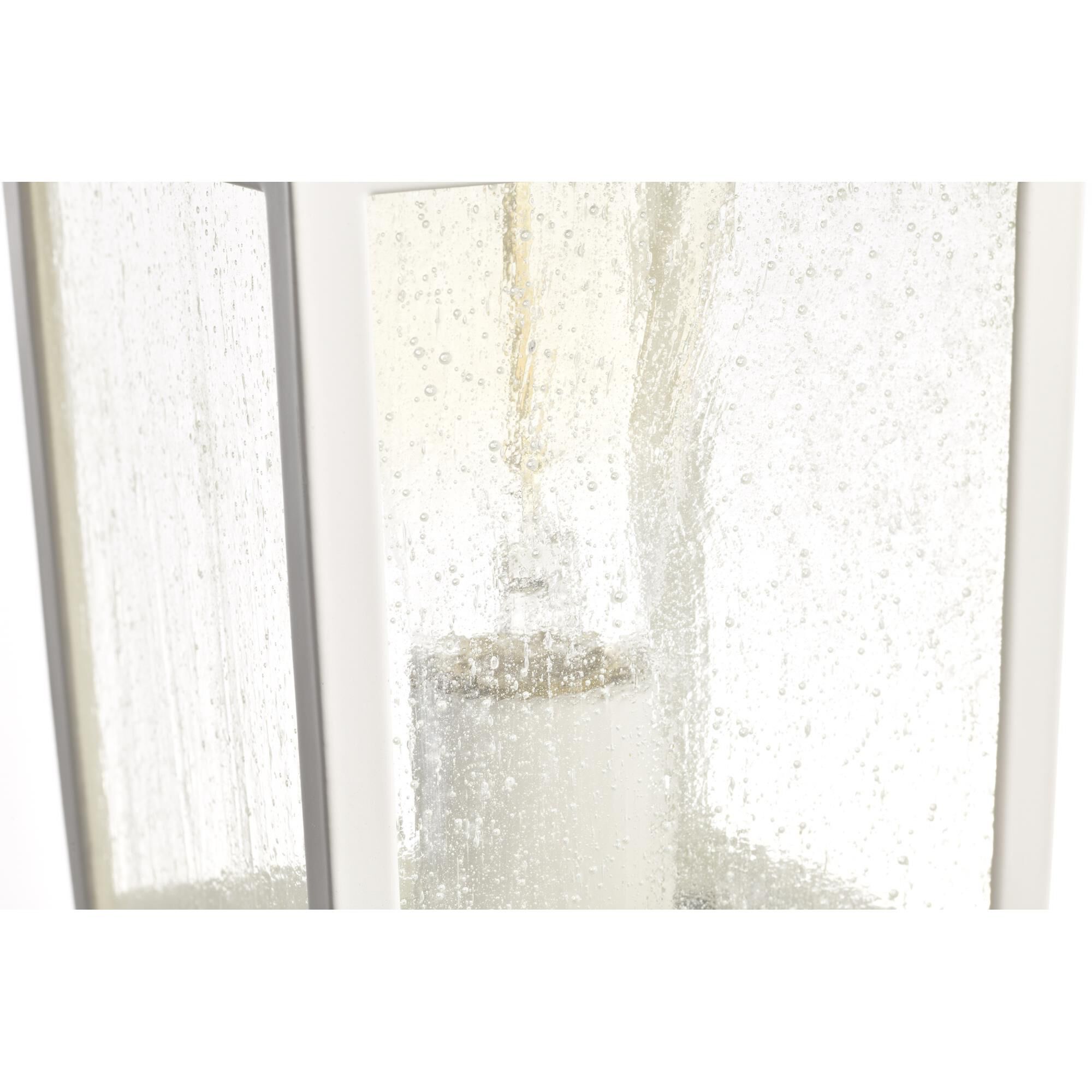 Shown in White finish and Seeded glass and Seeded shade