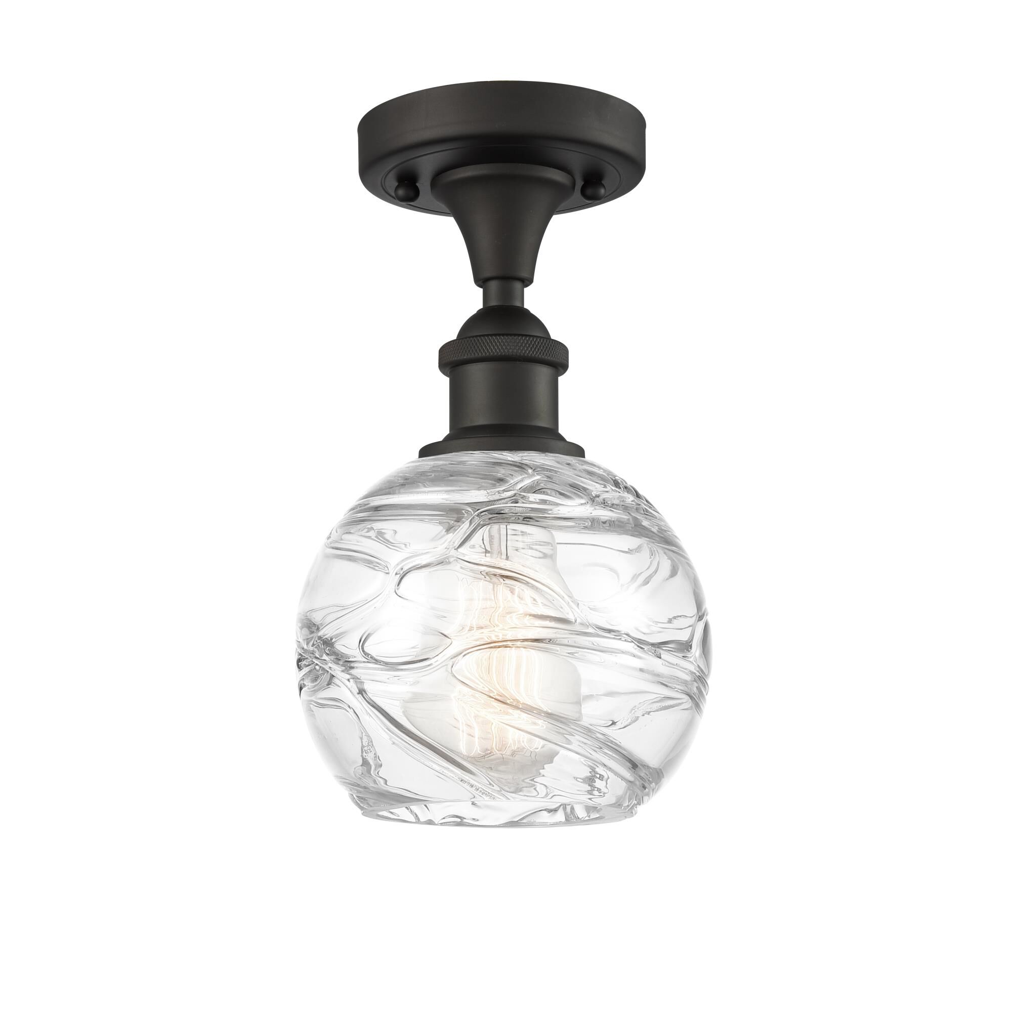 Shown in Oil Rubbed Bronze finish and Sphere glass and Glass shade