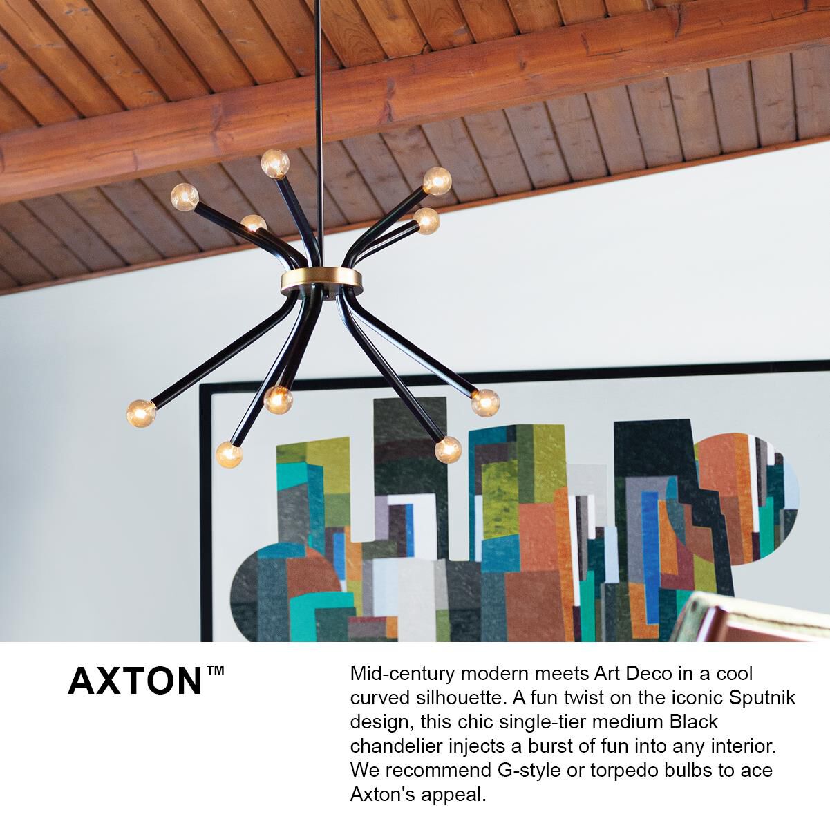 Axton 28 Inch 10 Light LED Chandelier by Lark