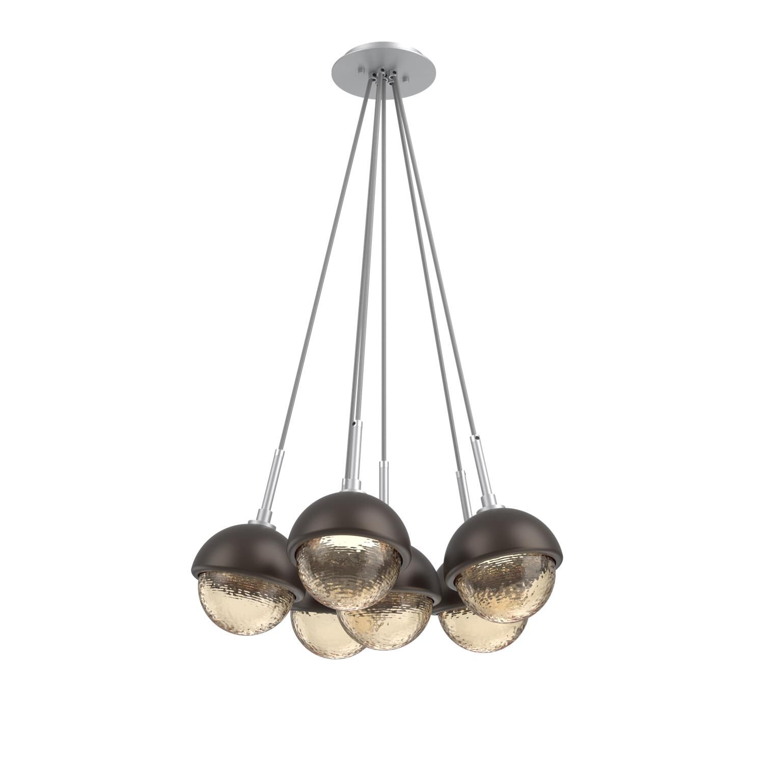 Shown in Classic Silver finish and Amber glass and Flat Bronze accent