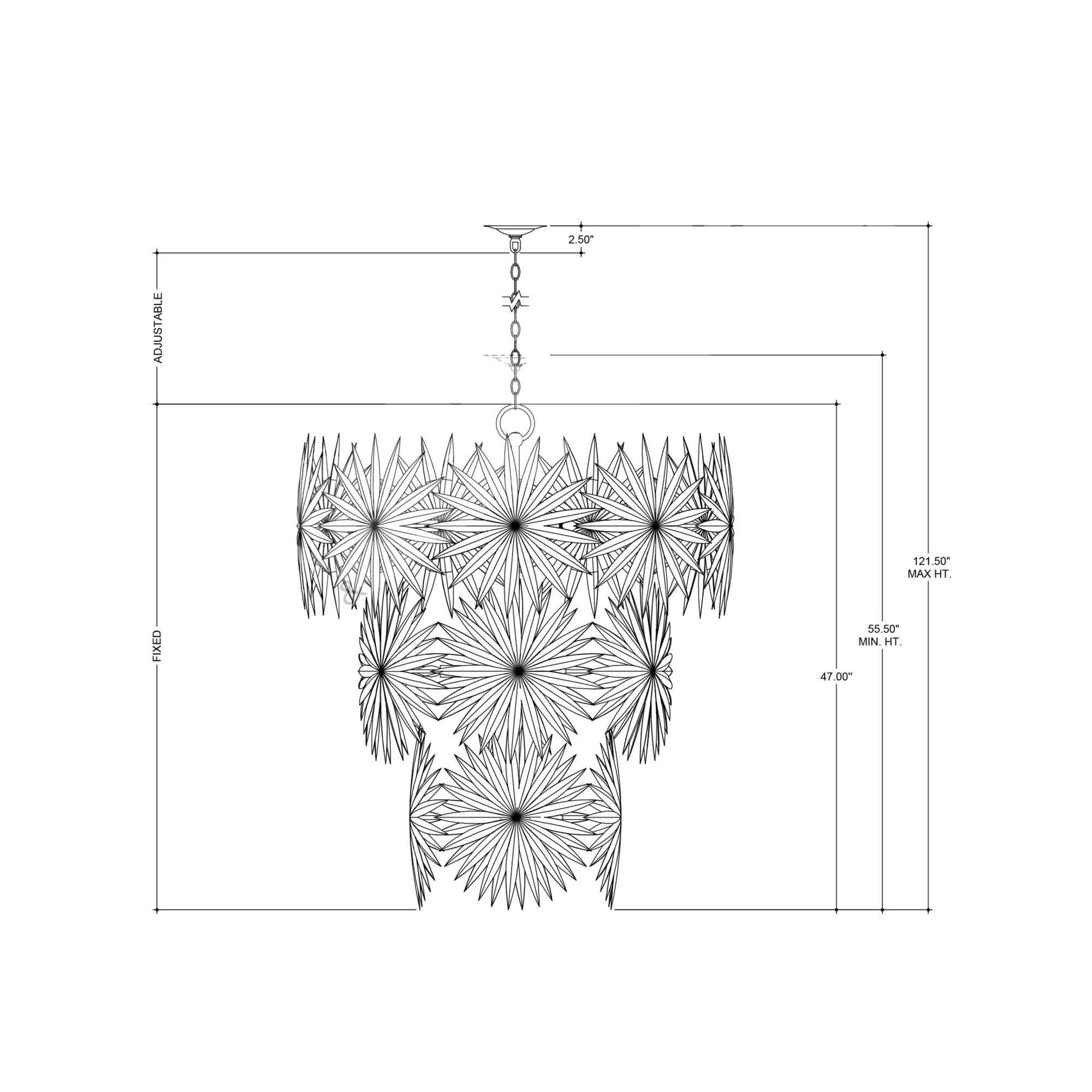 Marjorie Skouras Collection Bismarkia 43 Inch 13 Light Chandelier by Currey and Company