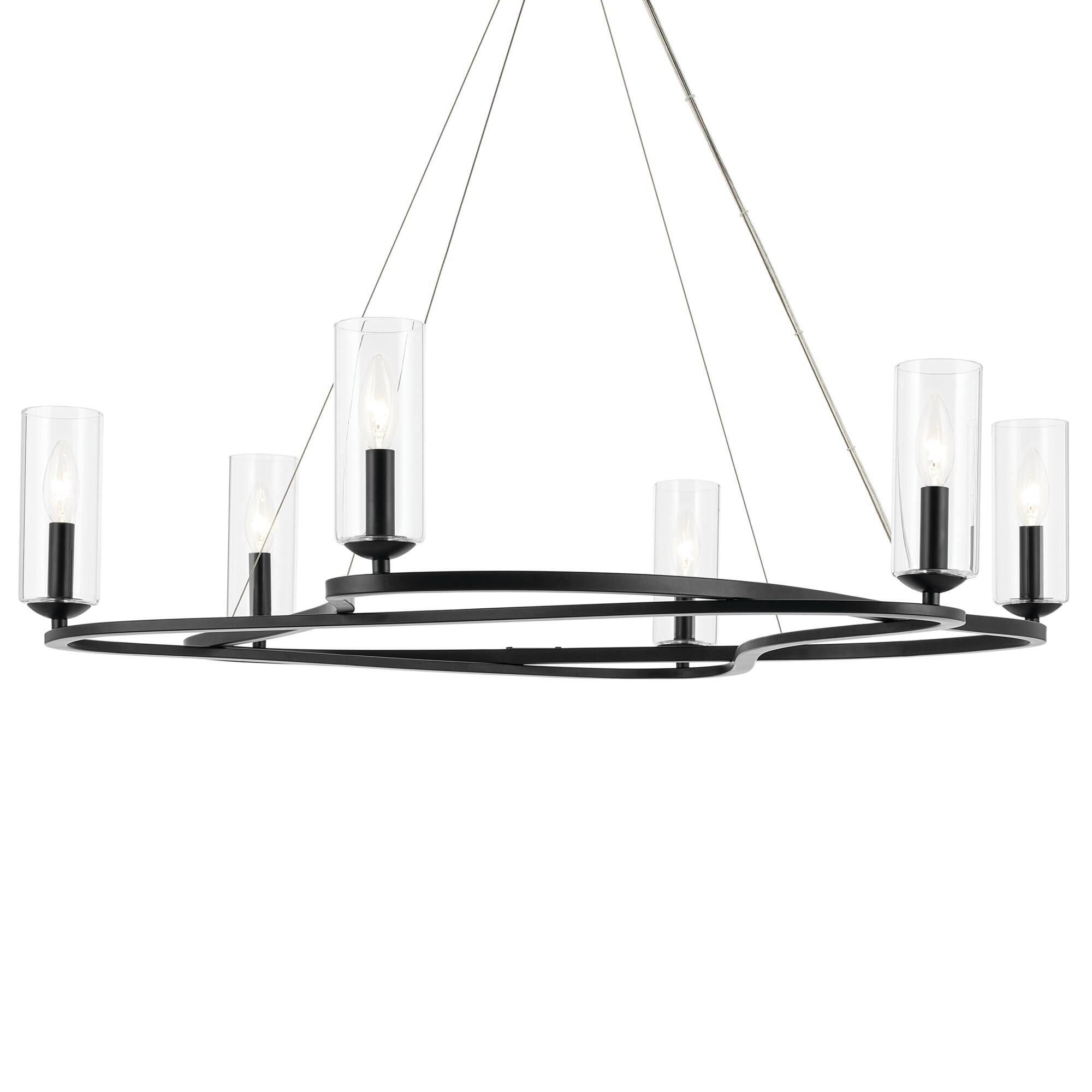 Shown in Black finish and Clear glass