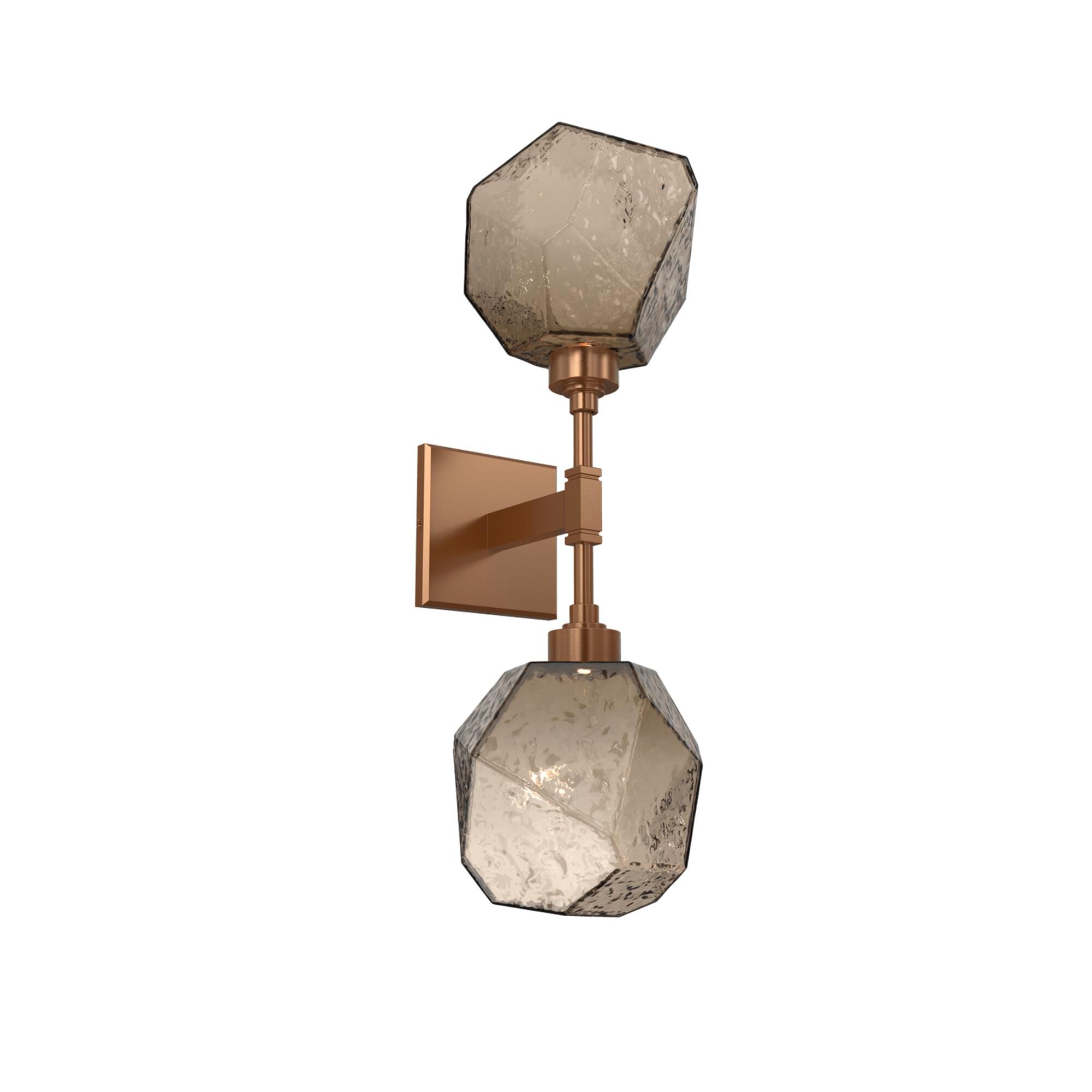 Shown in Novel Brass finish and Bronze Blown glass