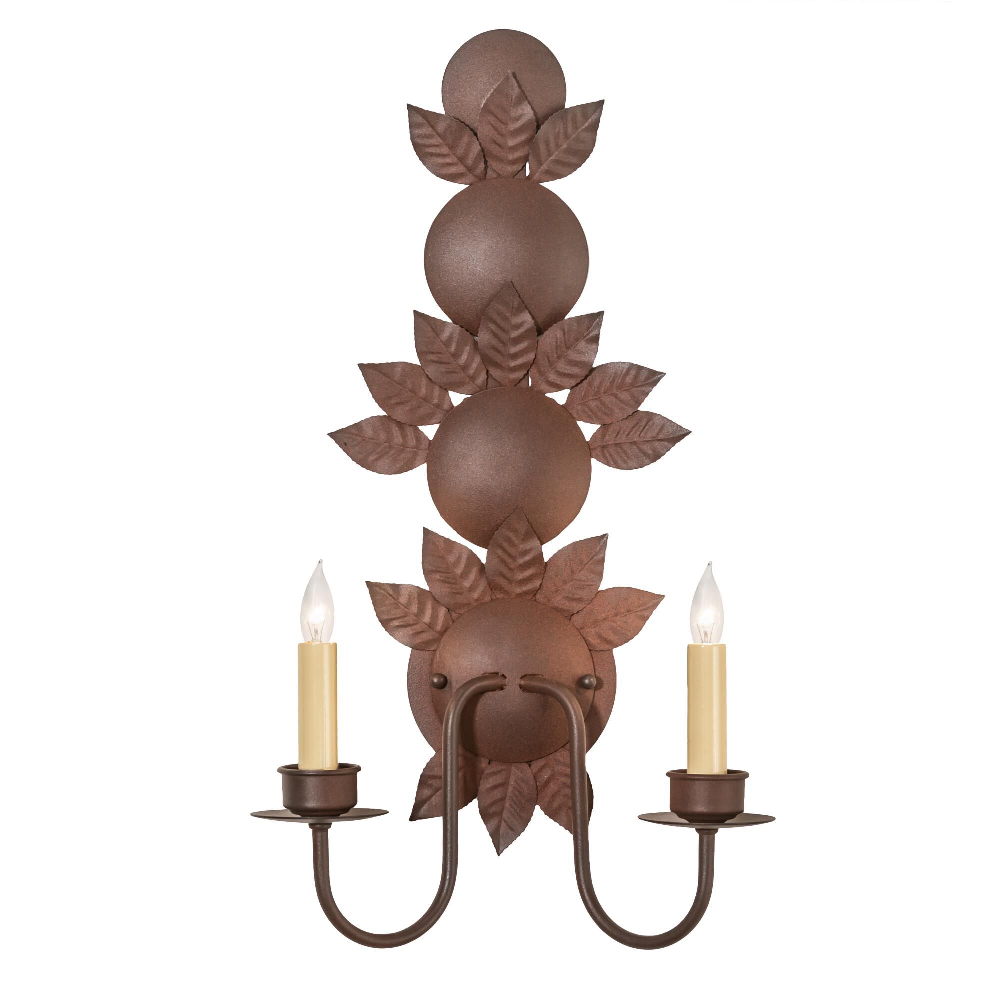 Tole Leaf 21 Inch Wall Sconce by Meyda Lighting