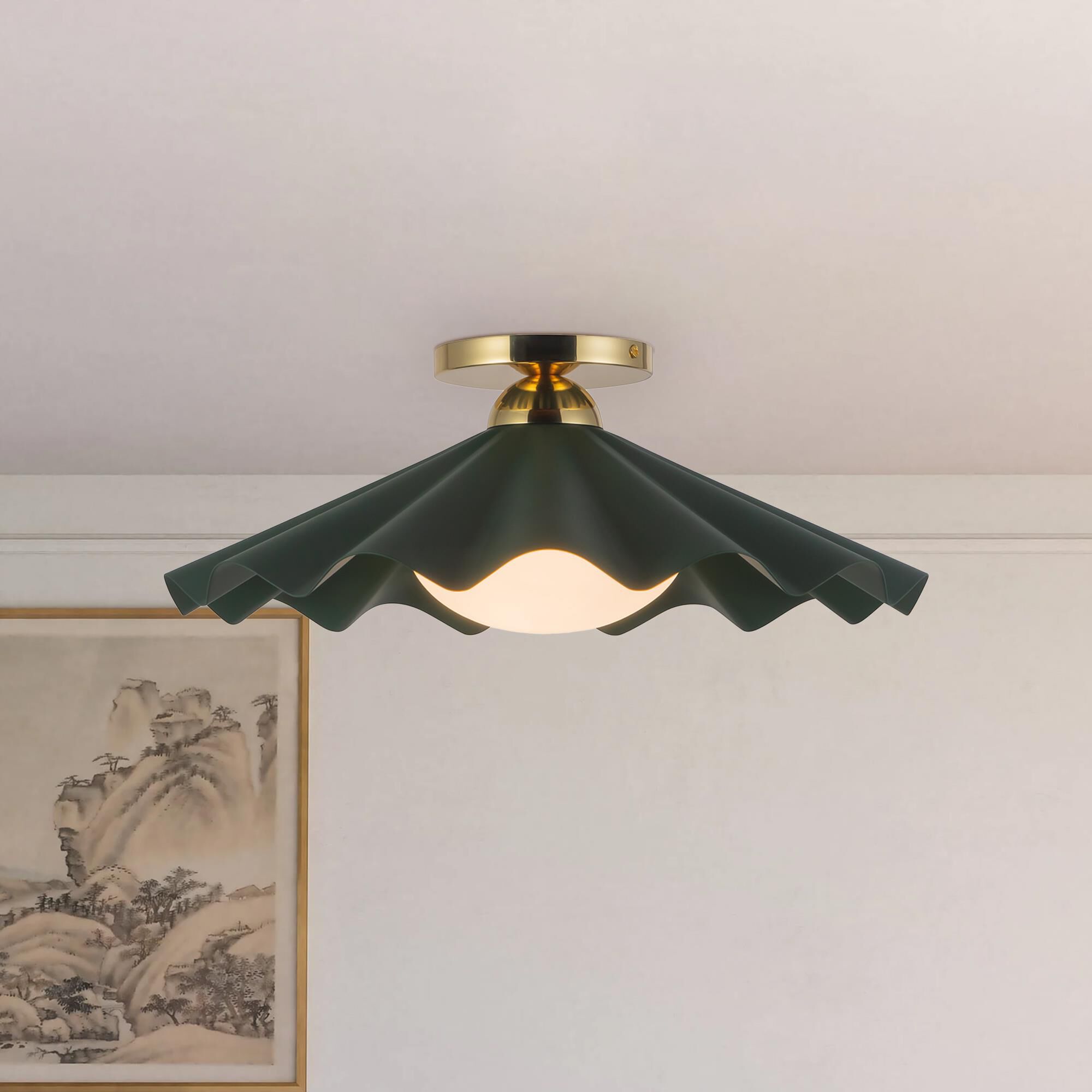 Jason Koharik Furrow 16 Inch Semi Flush Mount by Alora Lighting