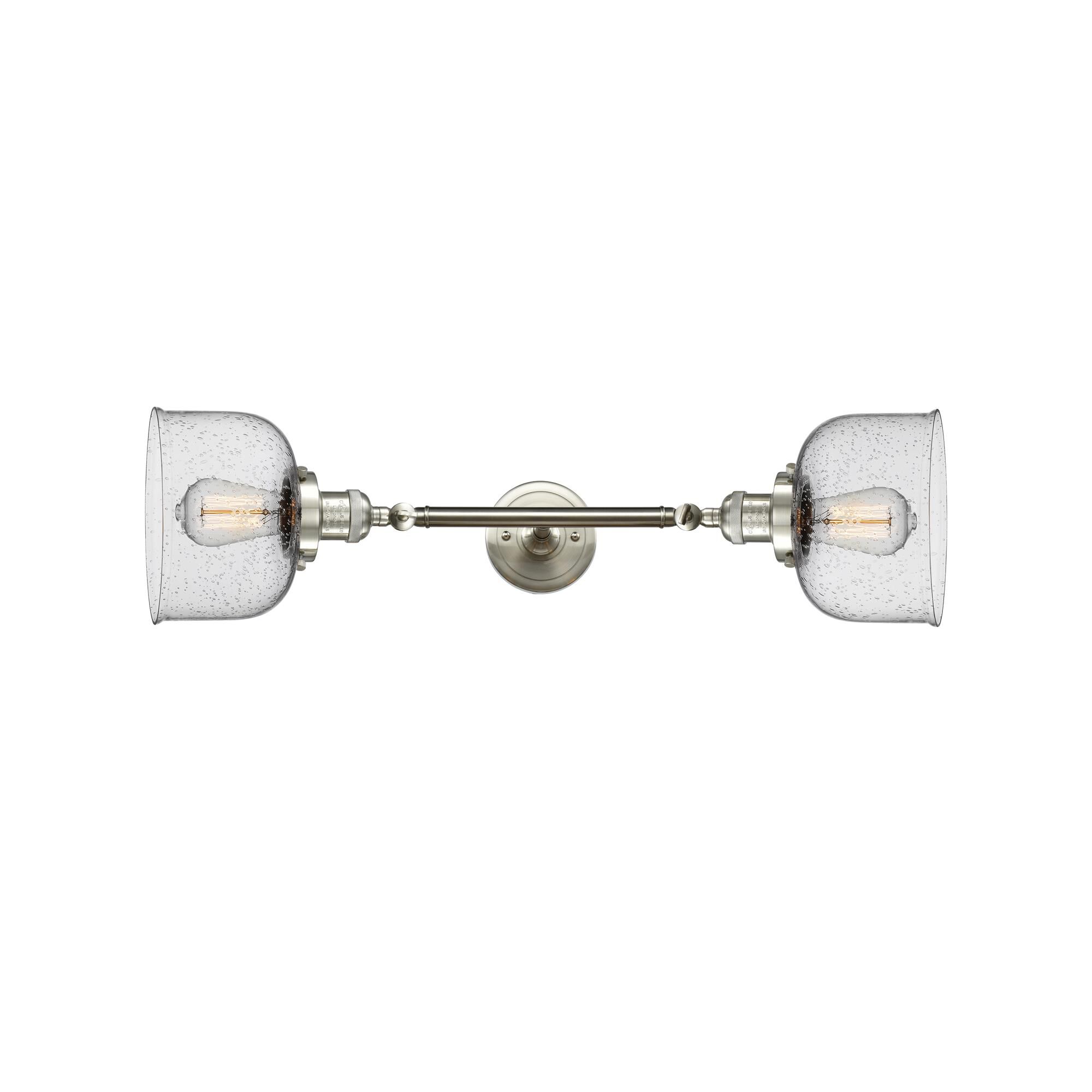 Shown in Brushed Satin Nickel finish and Seedy glass