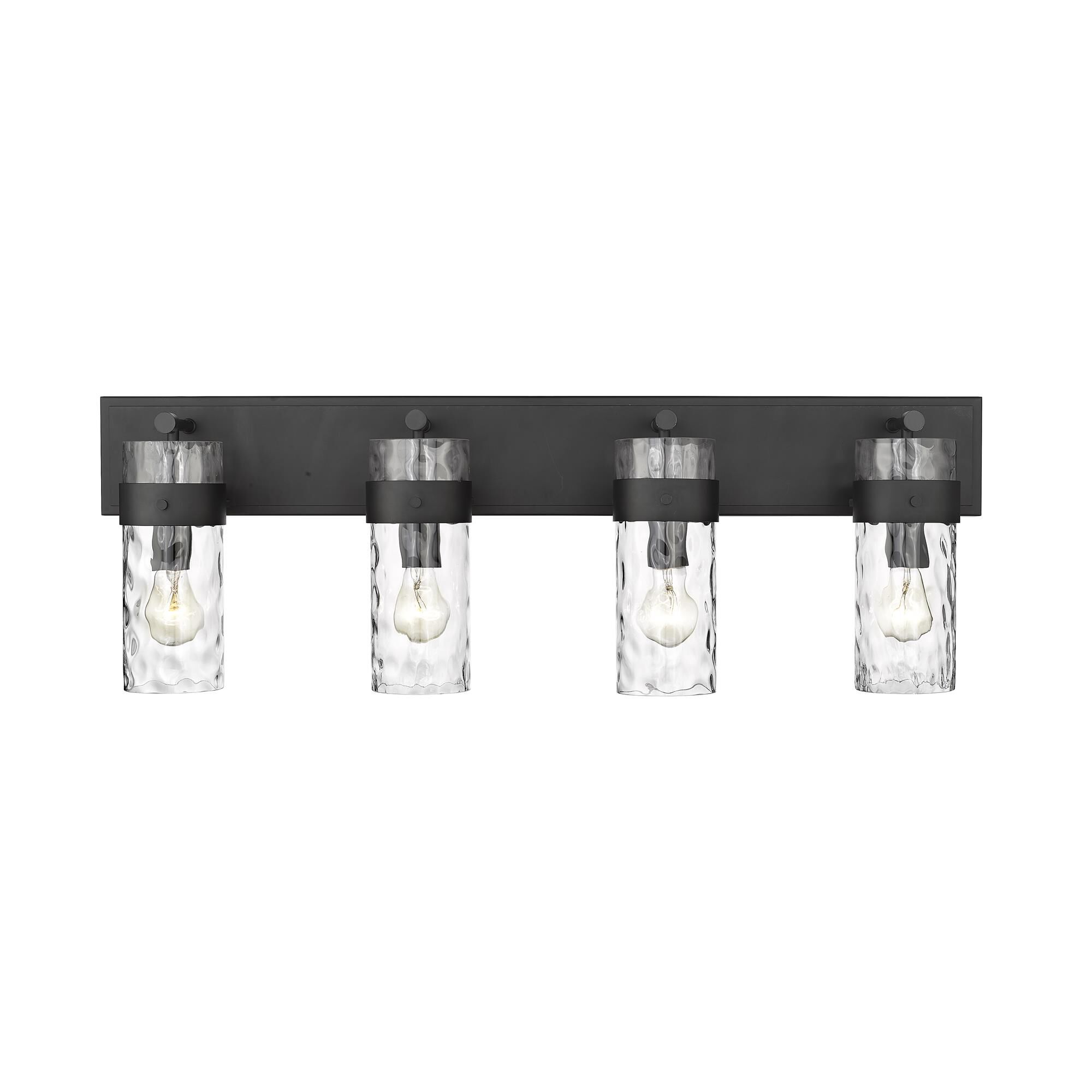 Shown in Matte Black finish and Glass shade