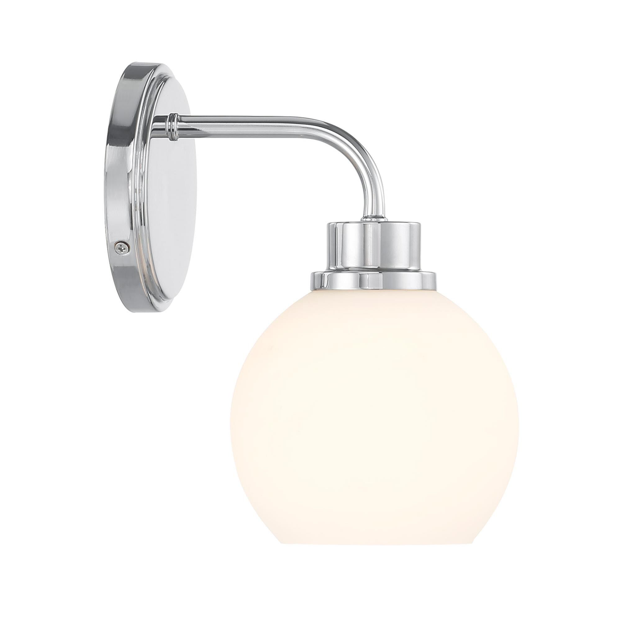 Shown in Chrome finish and White Opal glass