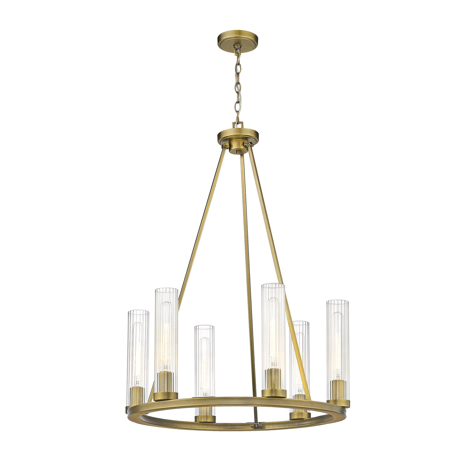Shown in Rubbed Brass finish and Glass shade