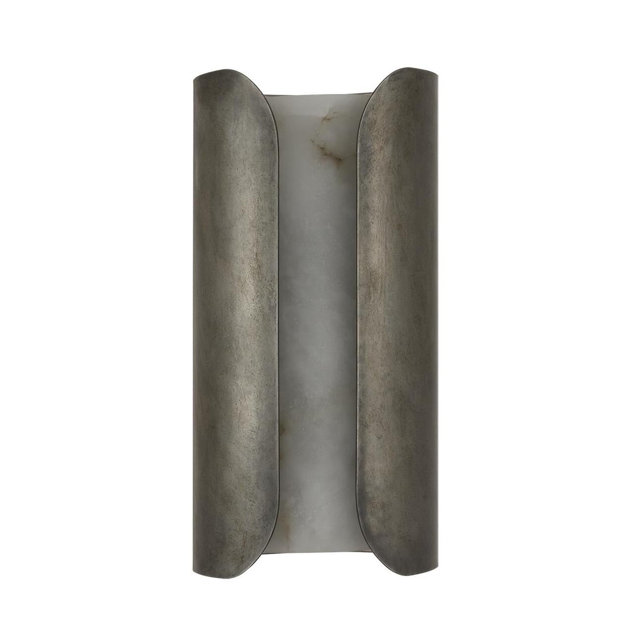 Shown in Mottled Pewter finish and Alabaster shade