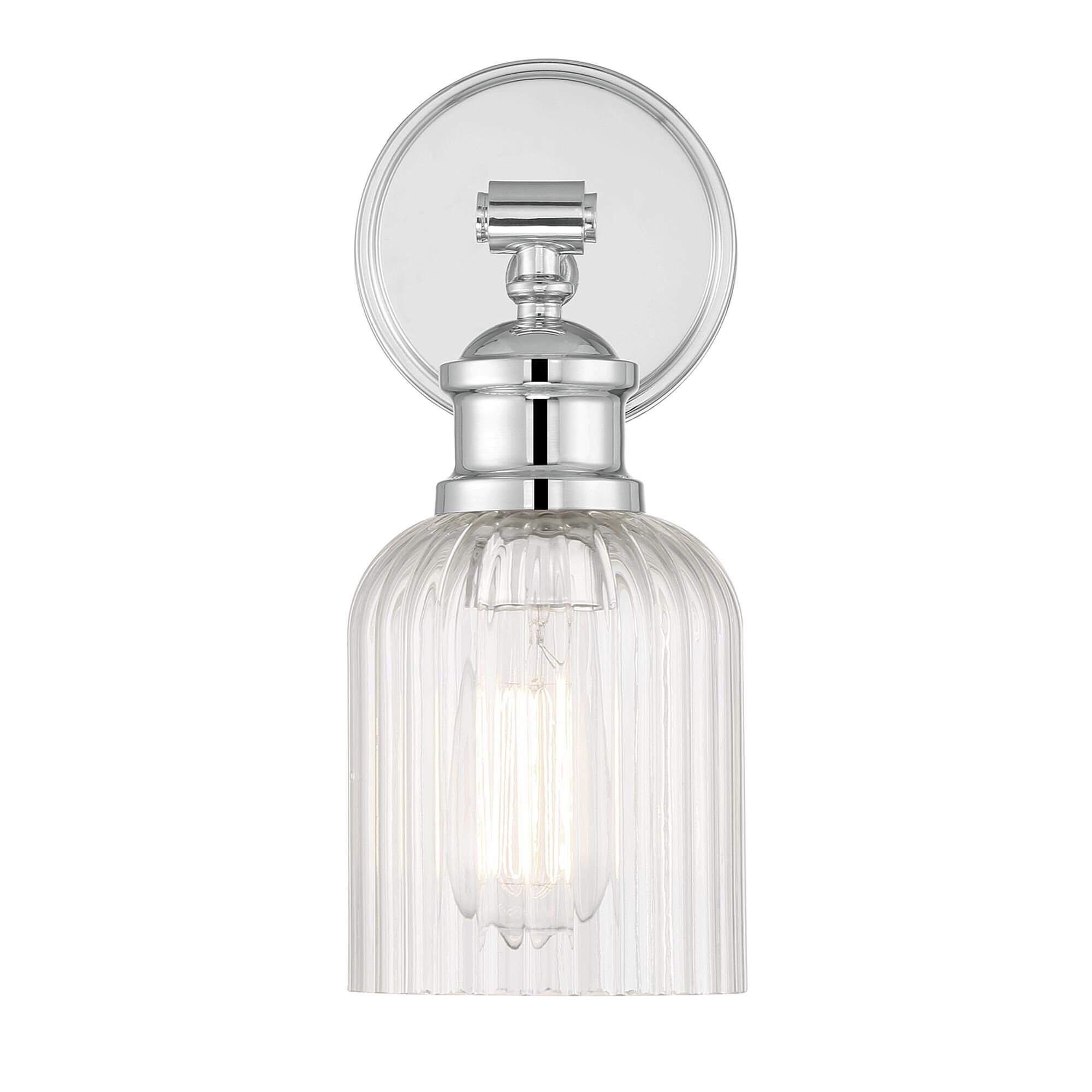 Shown in Chrome finish and Ribbed glass