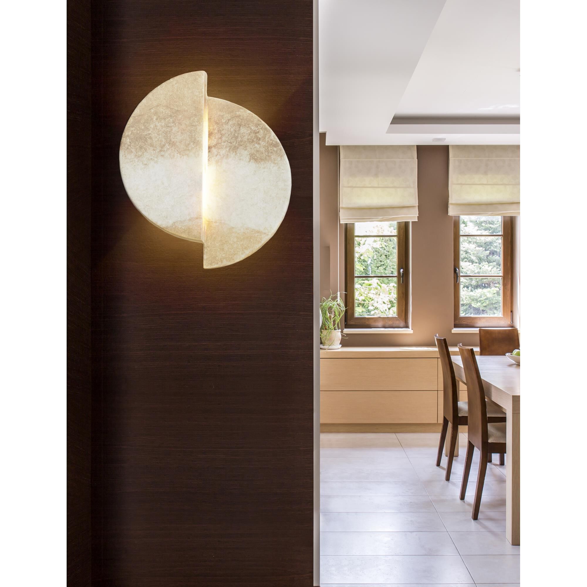 Shown in Greco Travertine finish and Shape - Offset accent