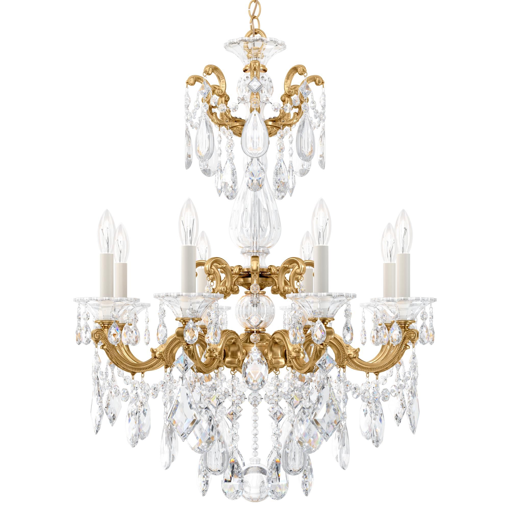 Shown in Heirloom Gold finish and Clear From Swarovski crystal