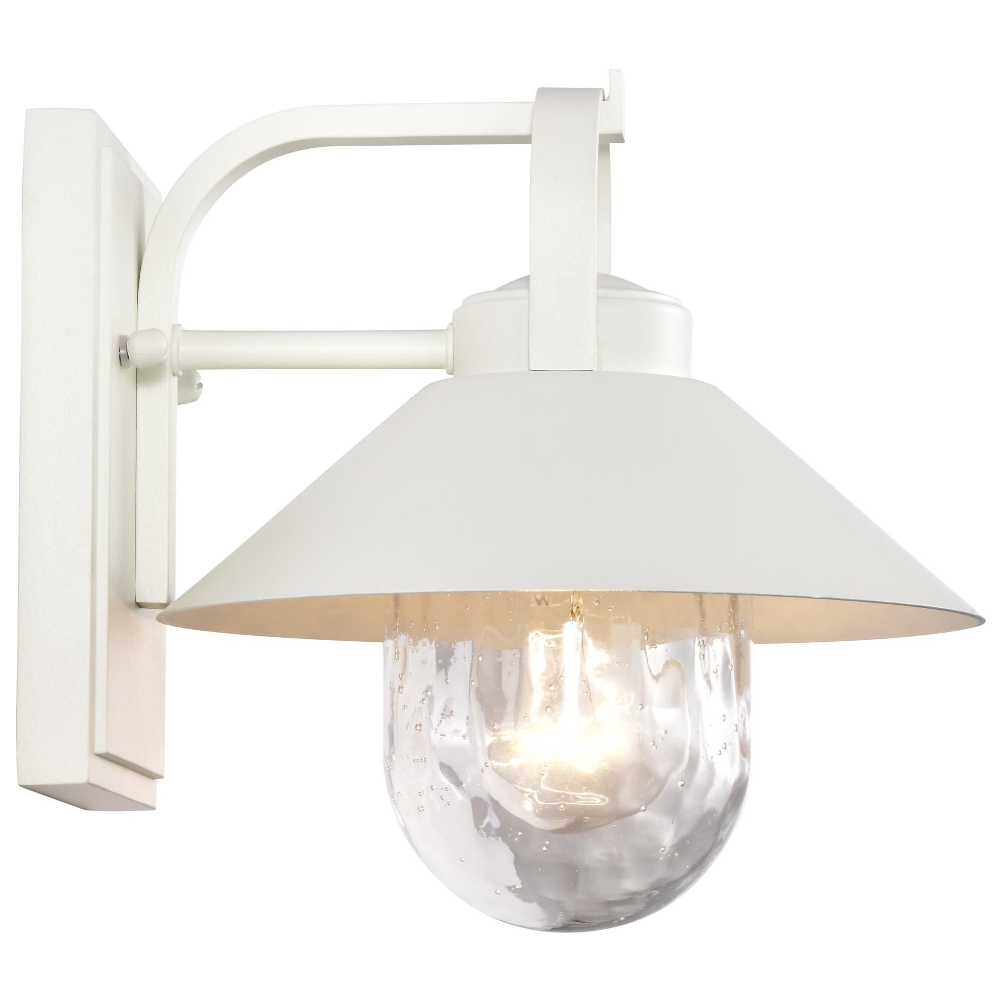 Shown in White finish and Clear Seeded glass