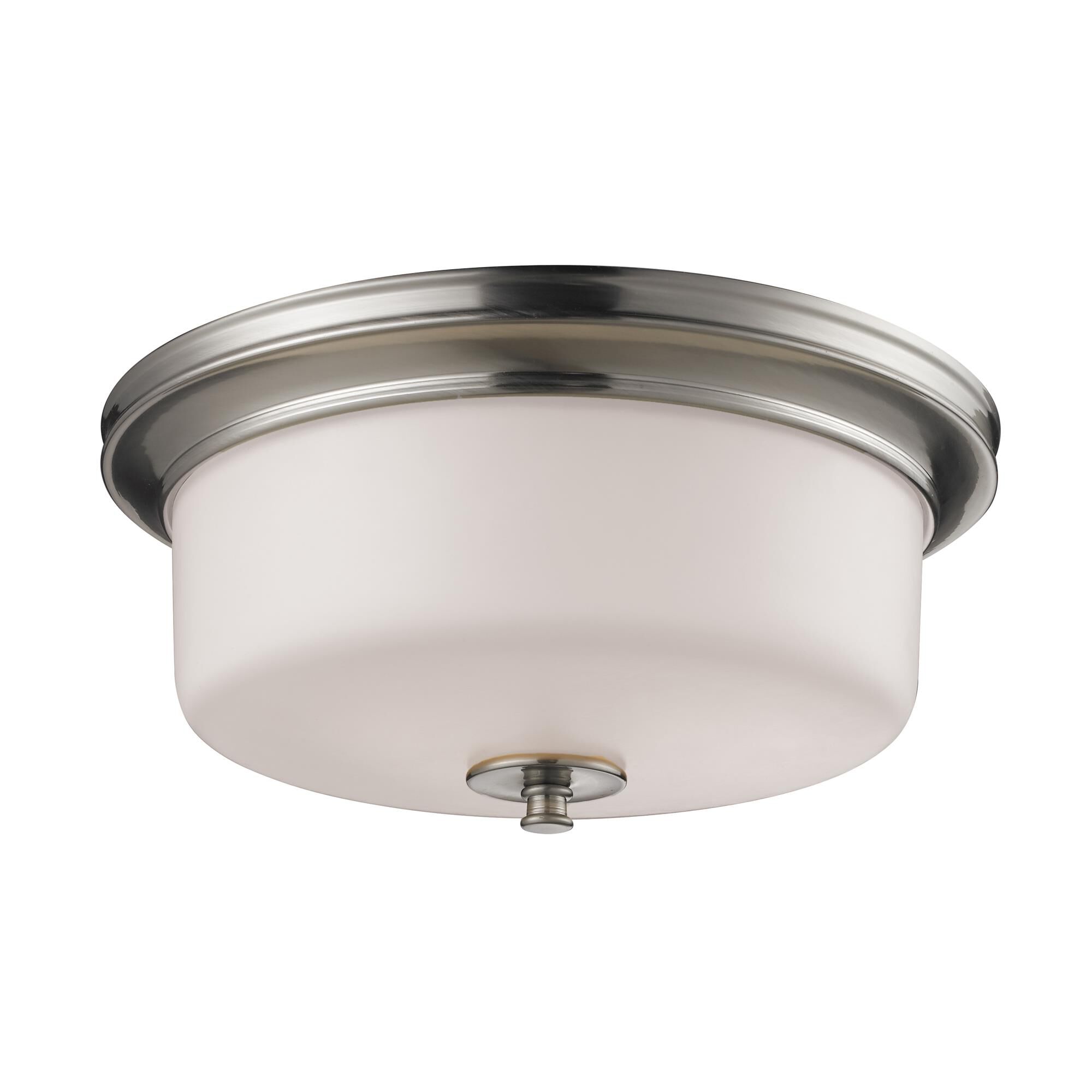 Shown in Brushed Nickel finish and Glass shade
