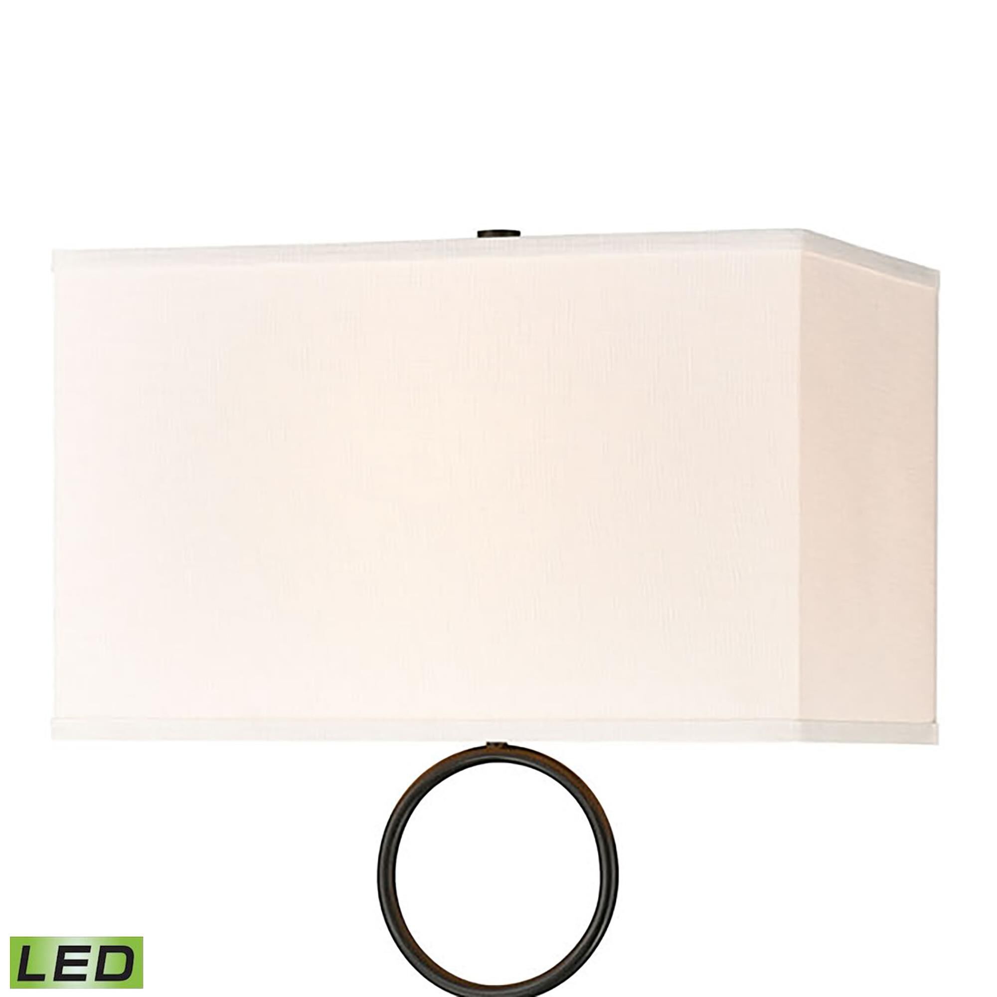 Shown in Matte Black finish and White Textured Linen shade