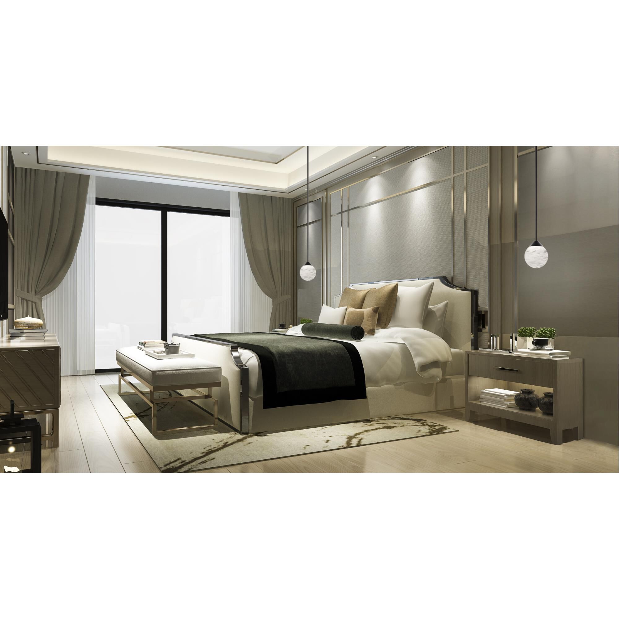 Shown in Aged Brass finish and Clear Optic Haze crystal