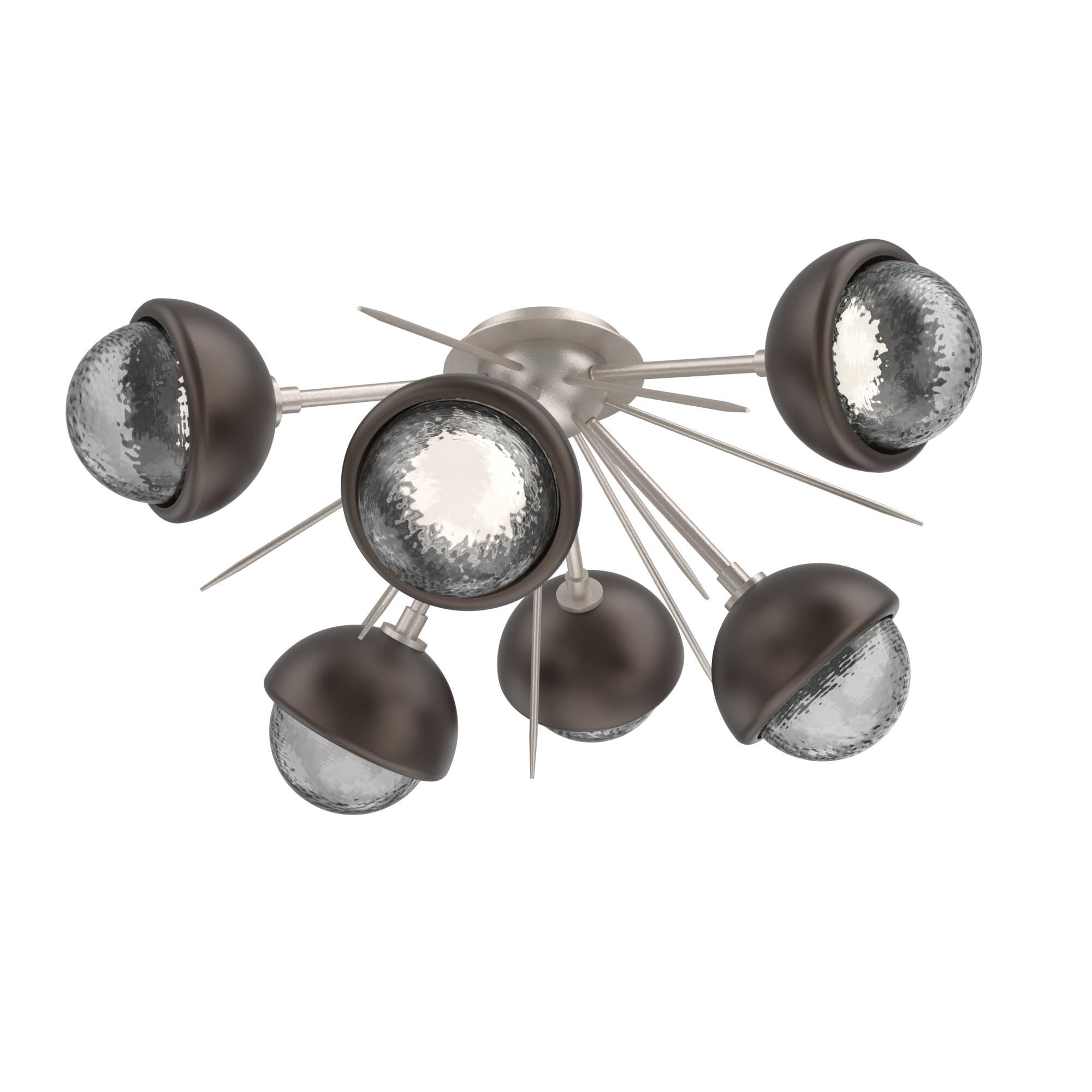 Shown in Beige Silver finish and Smoke glass and Flat Bronze accent