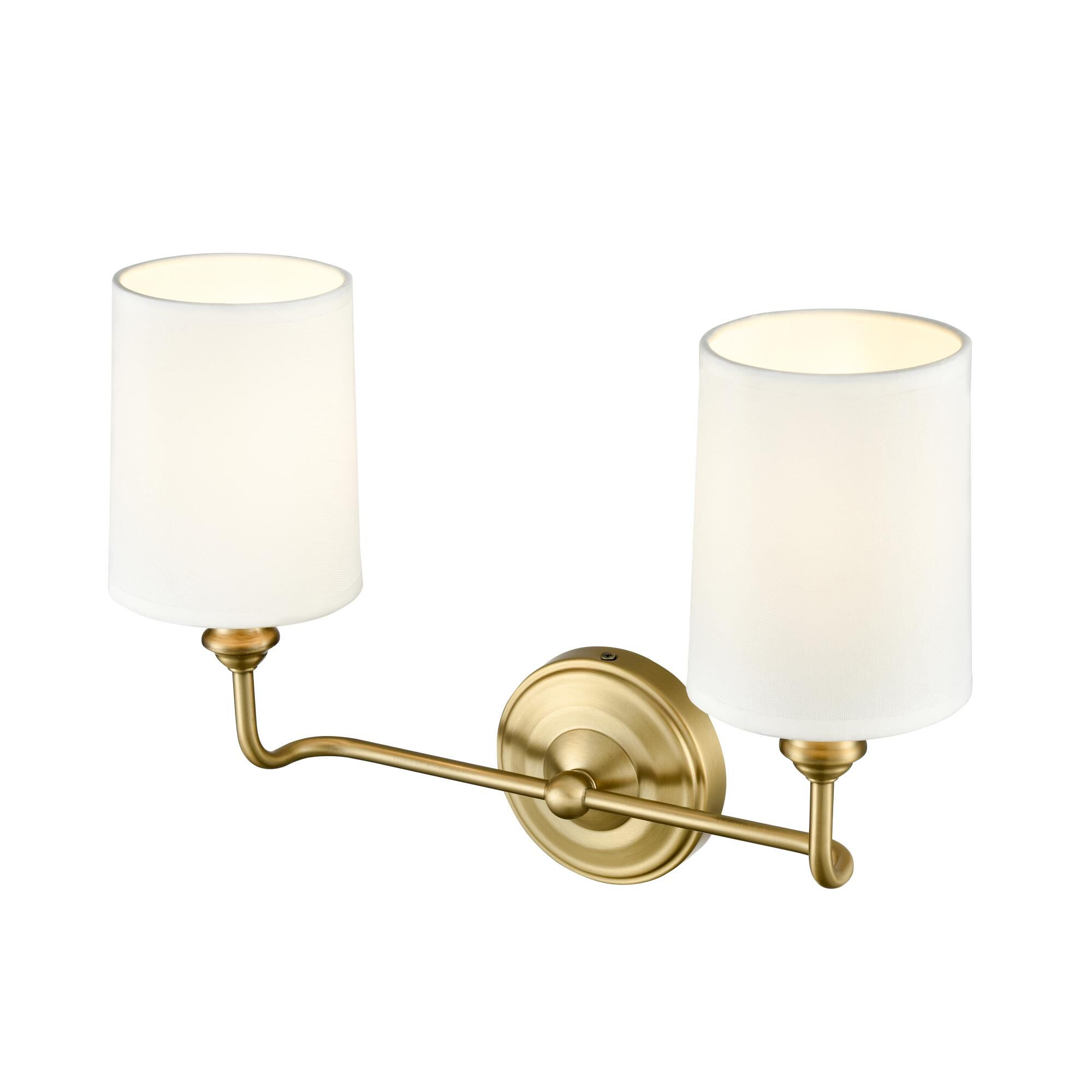 Shown in Vintage Brass finish and White shade