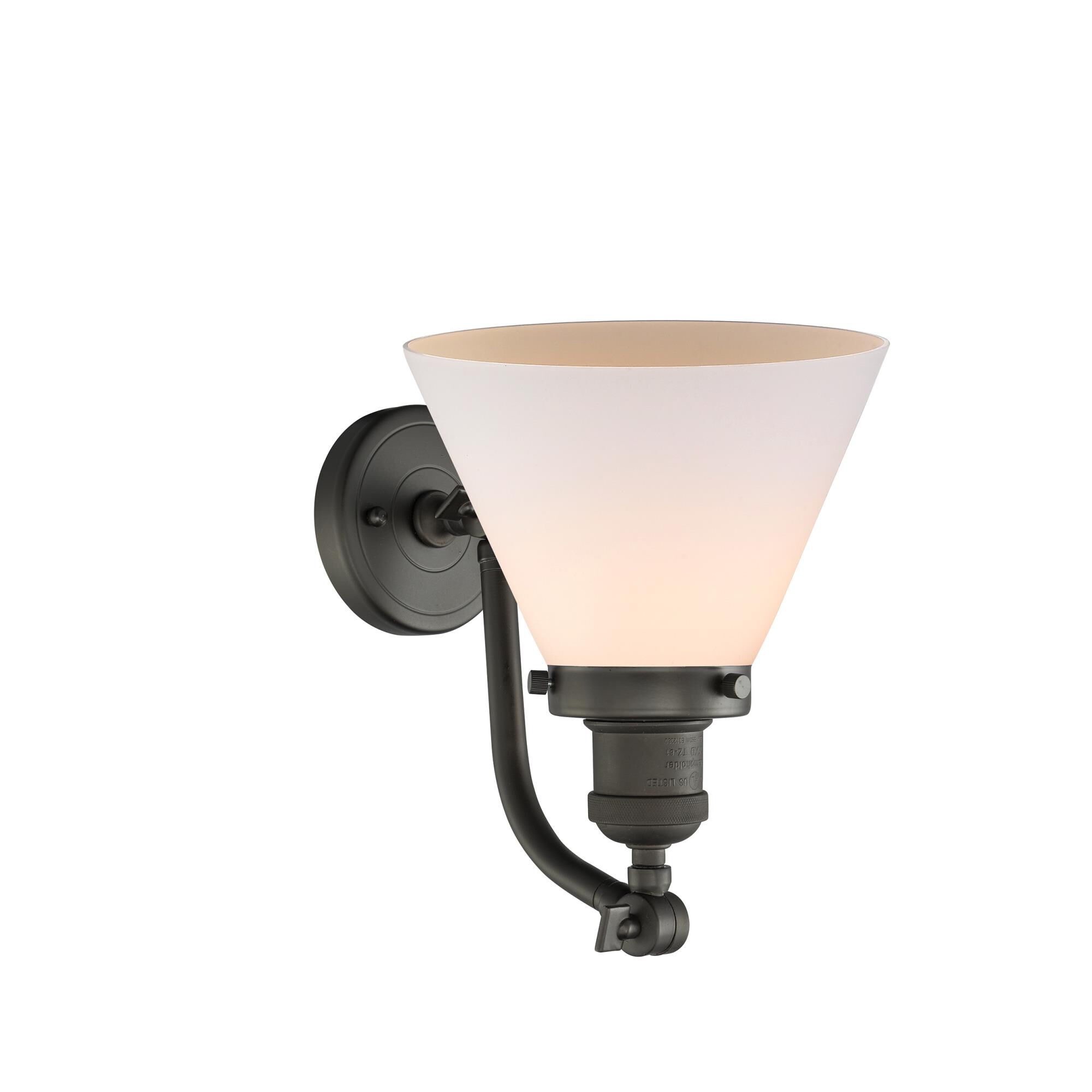 Shown in Oil Rubbed Bronze finish and Matte White Cased glass