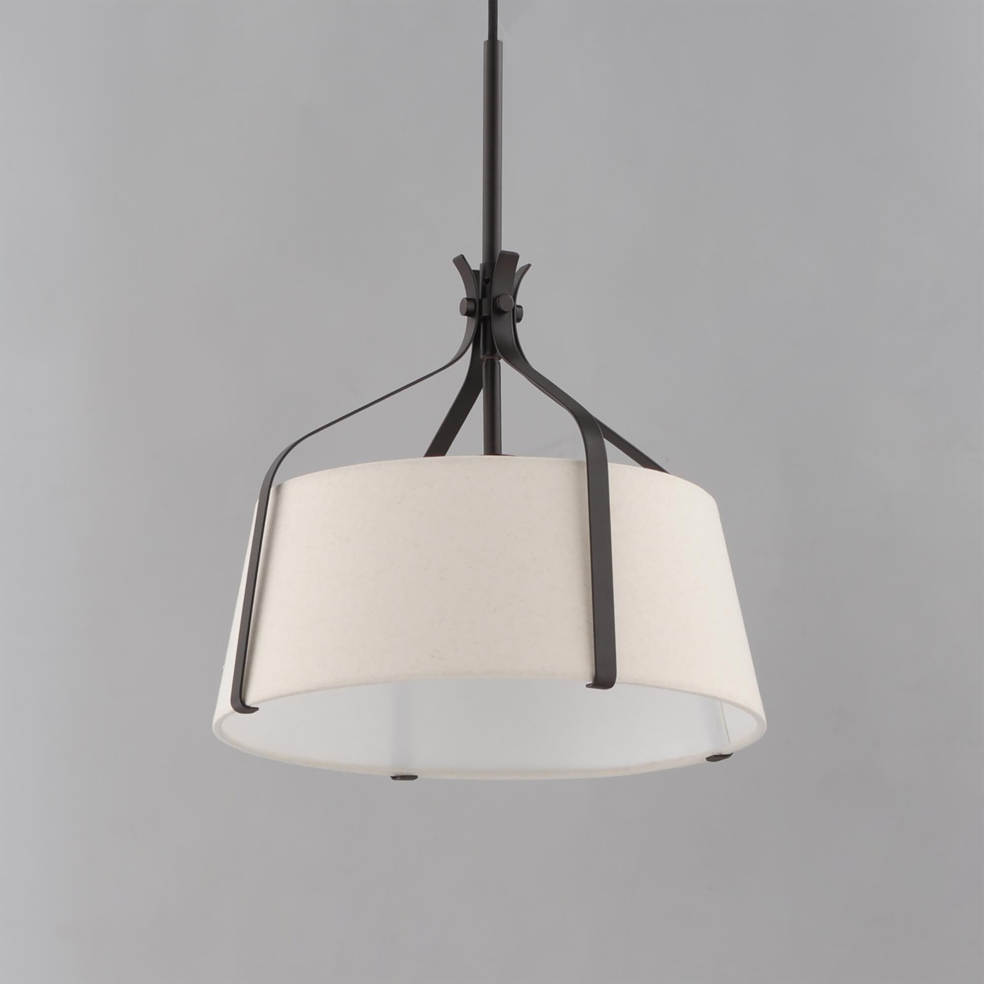 Shown in Dark Bronze finish and Cloth shade