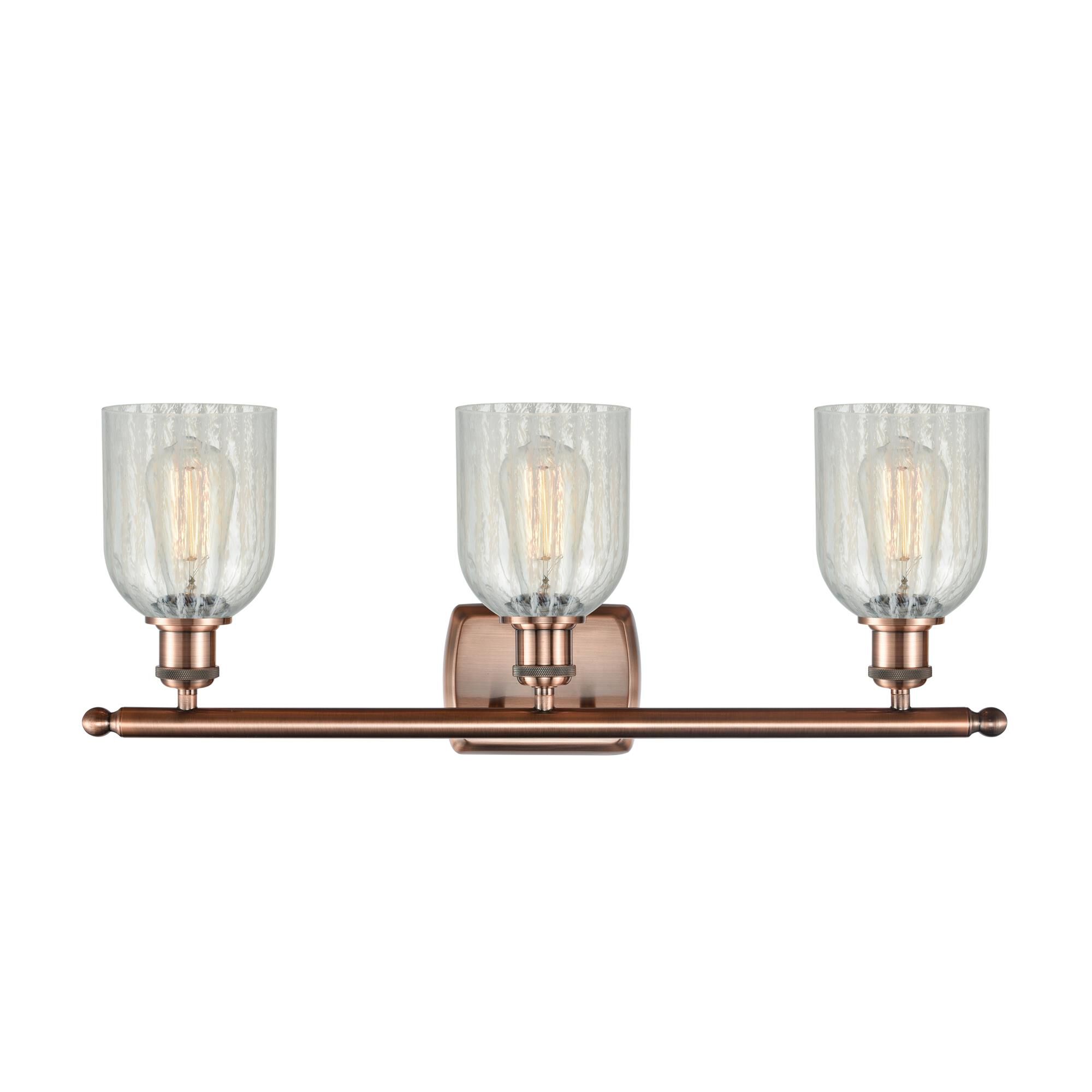 Shown in Antique Copper finish and Mouchette glass