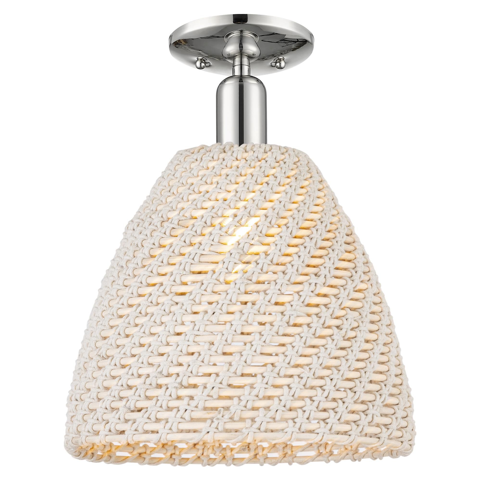Shown in Polished Nickel finish and Natural shade