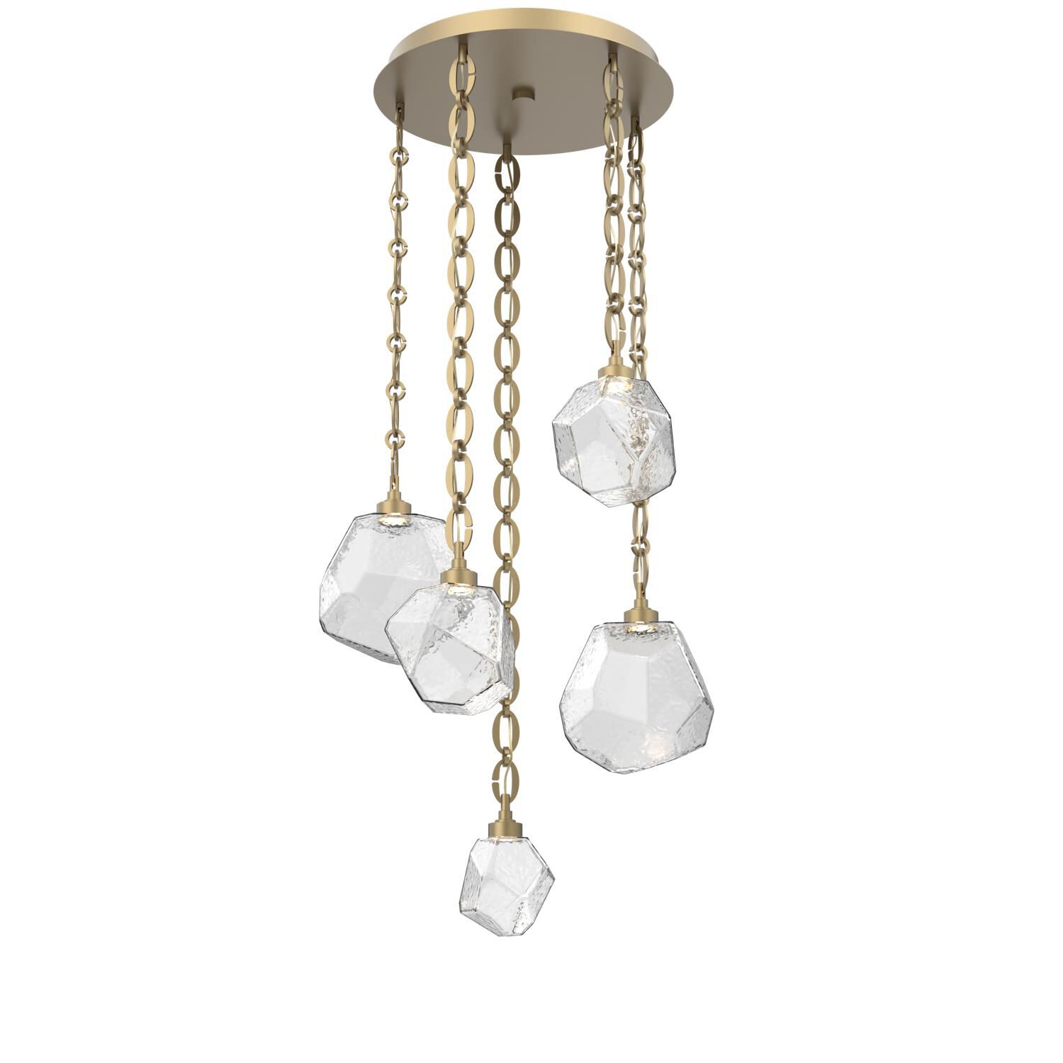 Shown in Gilded Brass finish and Clear glass