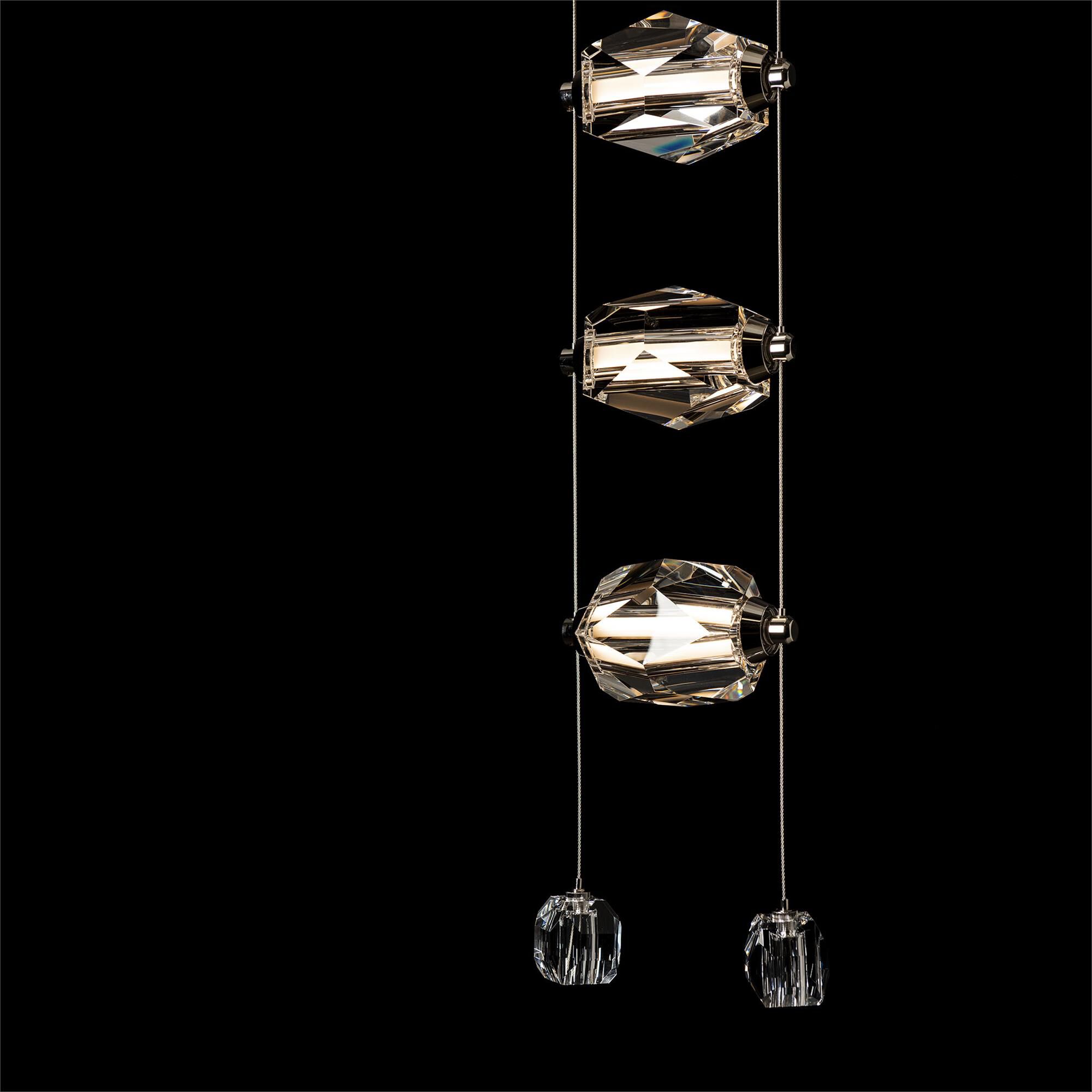 Shown in Modern Brass finish and Clear Crystal glass