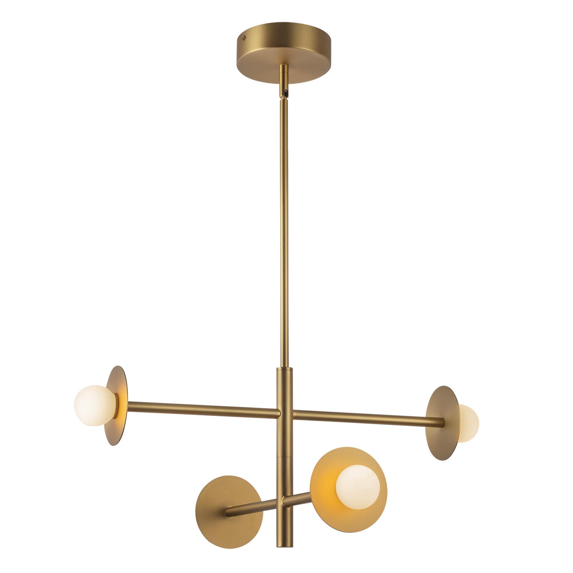 Shown in Brushed Gold finish and Opal glass